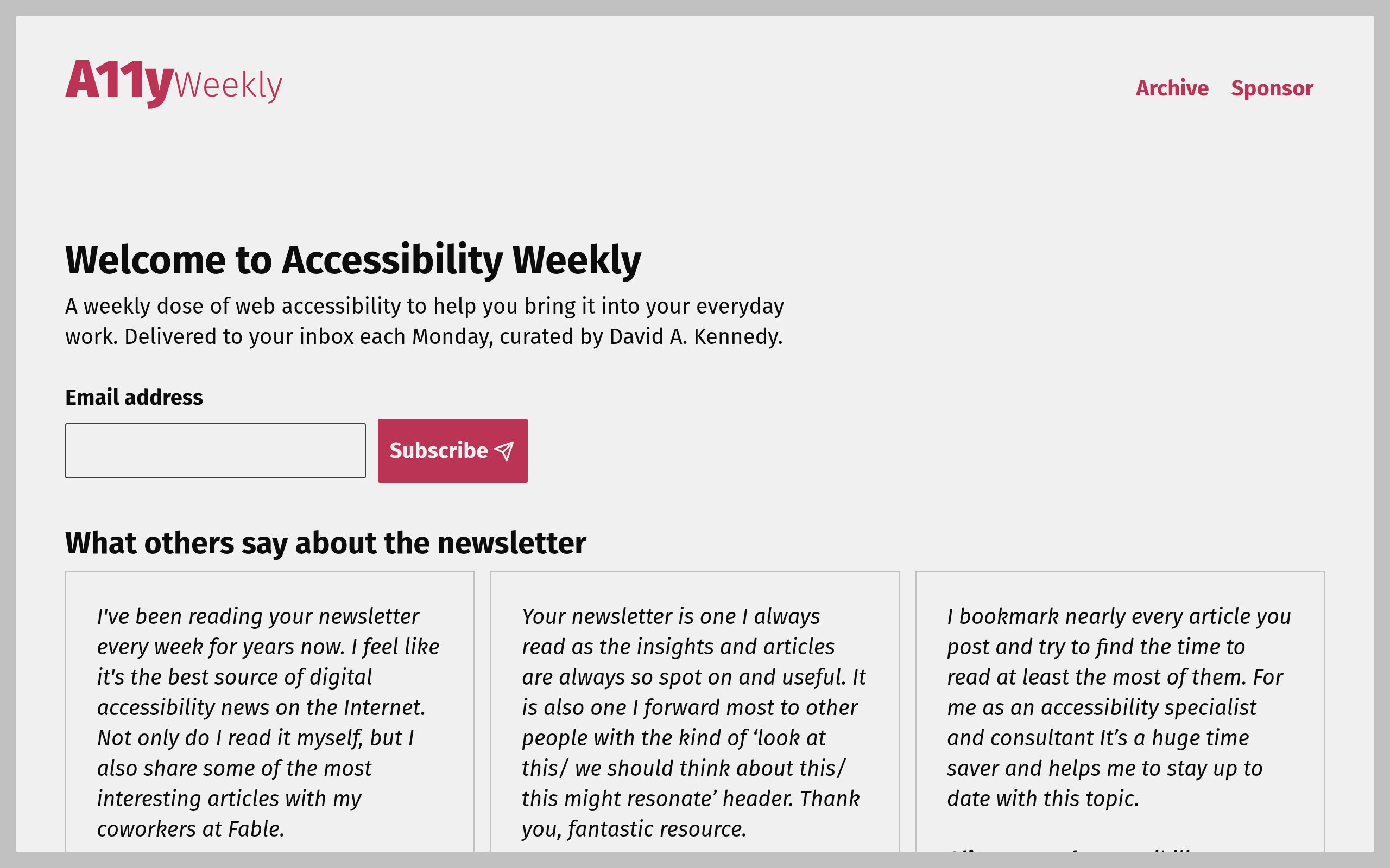 Accessibility Weekly screenshot