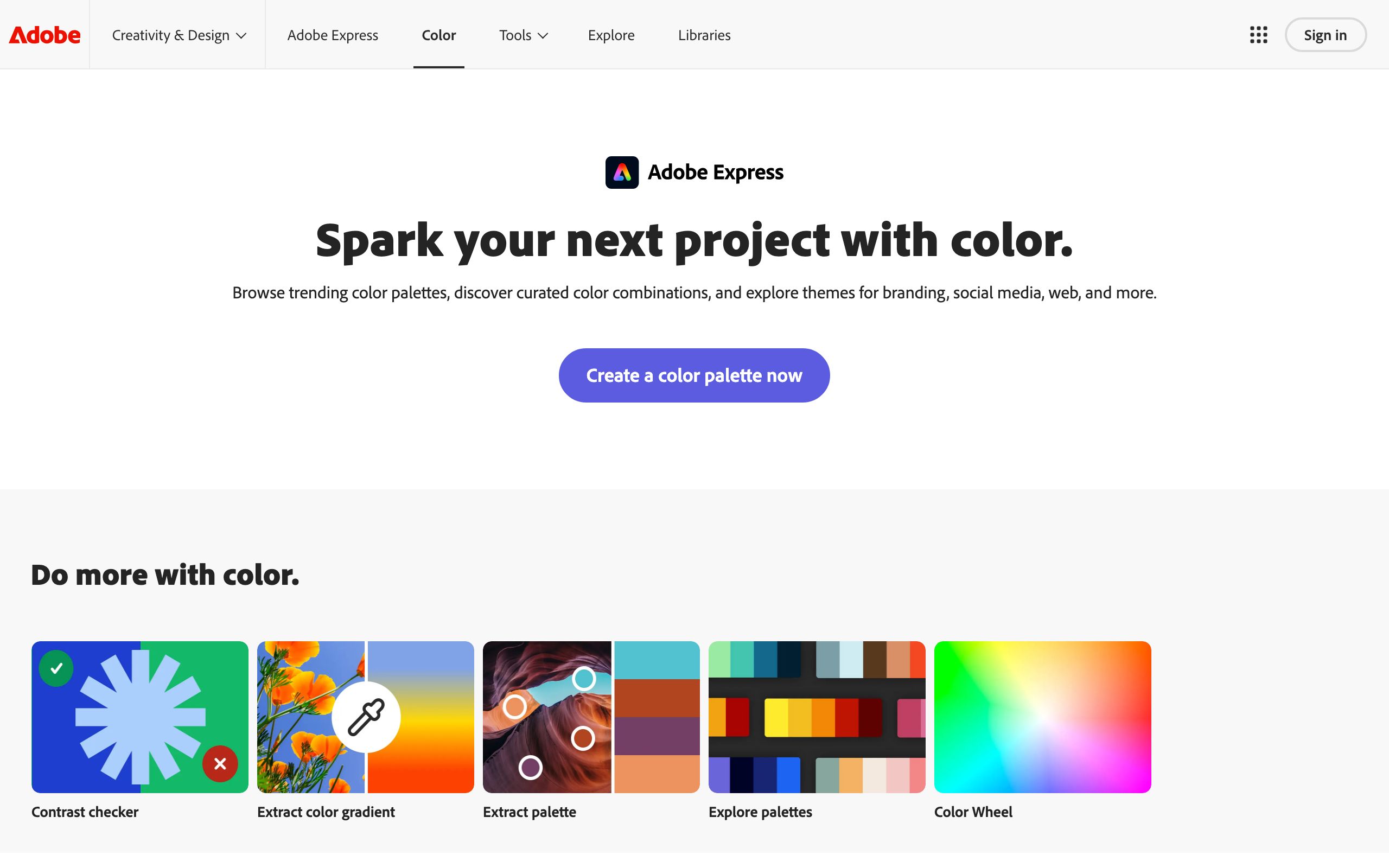Adobe Color screenshot
