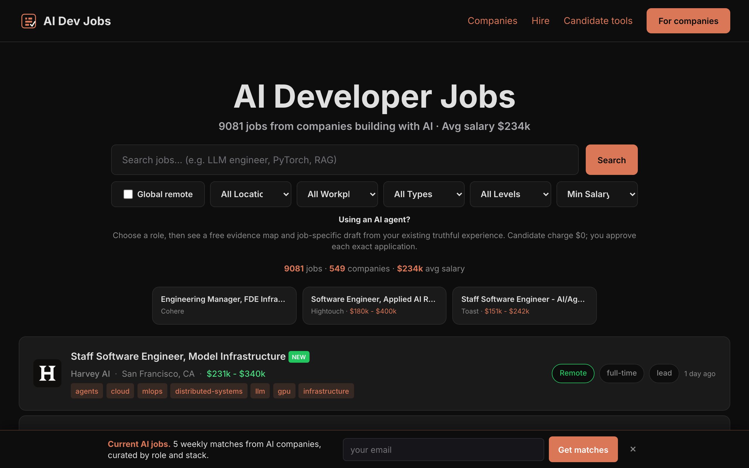 AI Dev Jobs screenshot