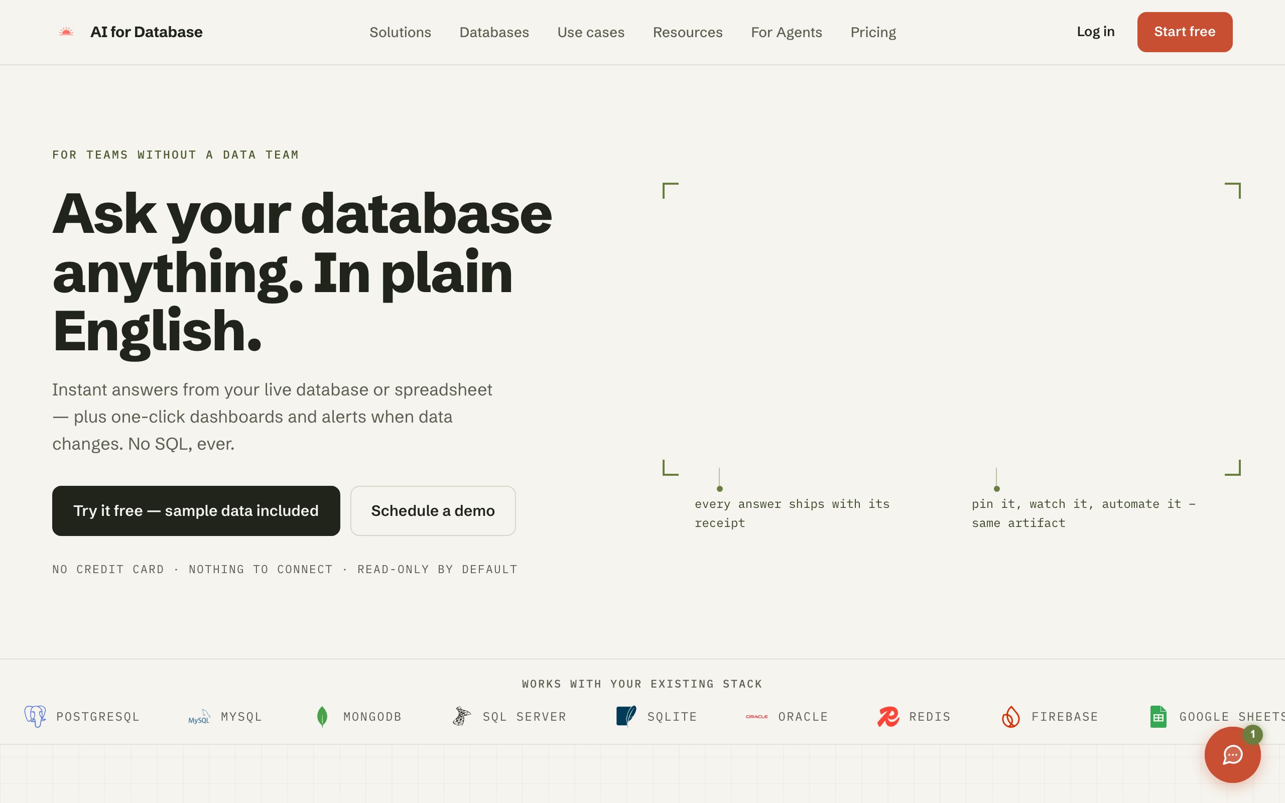 AI for Database screenshot