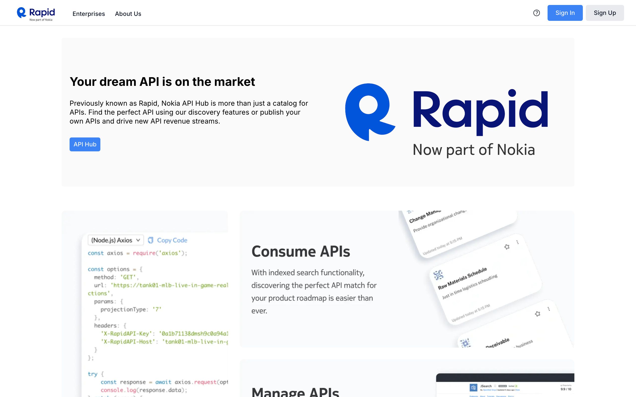 API Hub screenshot