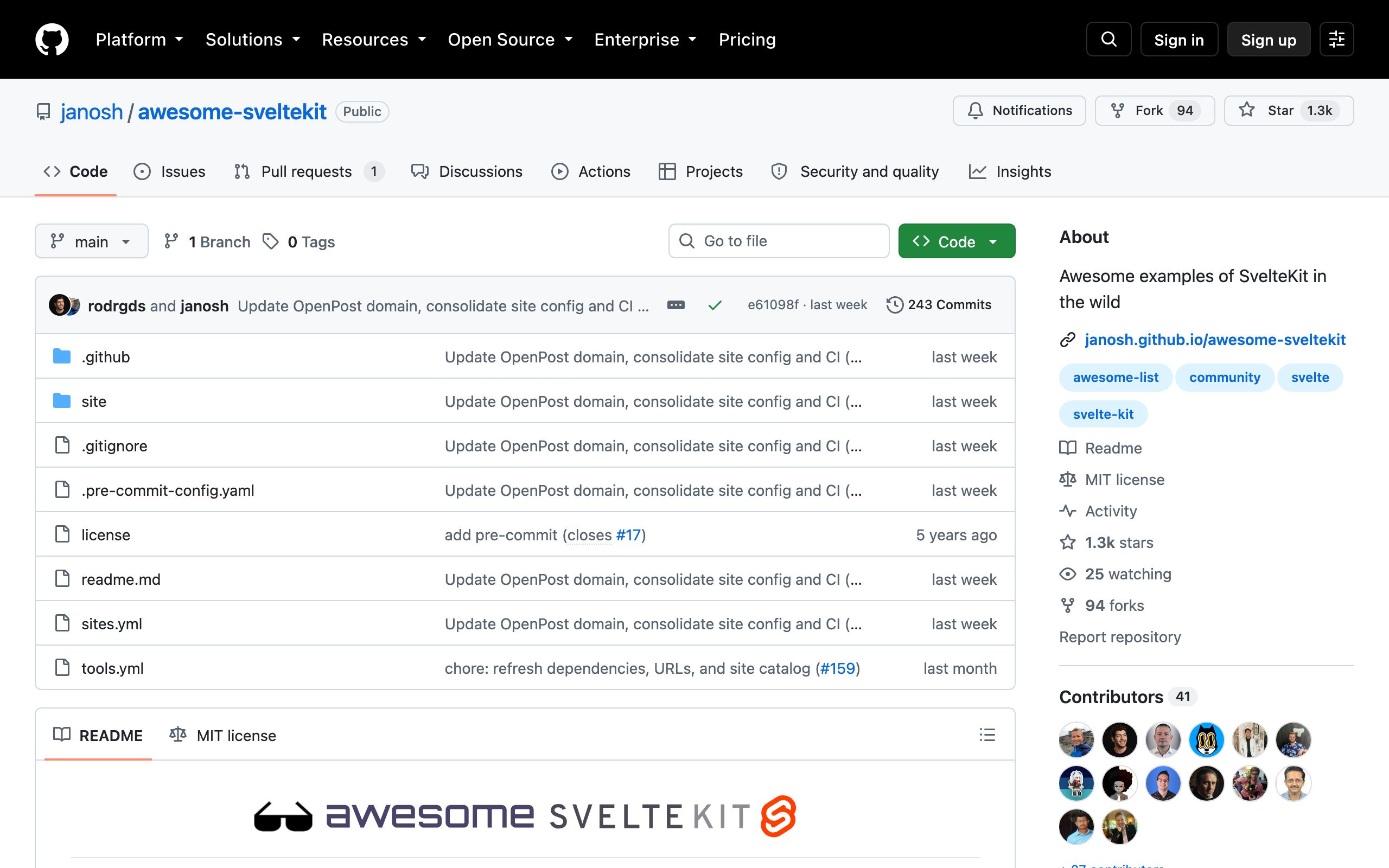 Awesome SvelteKit screenshot