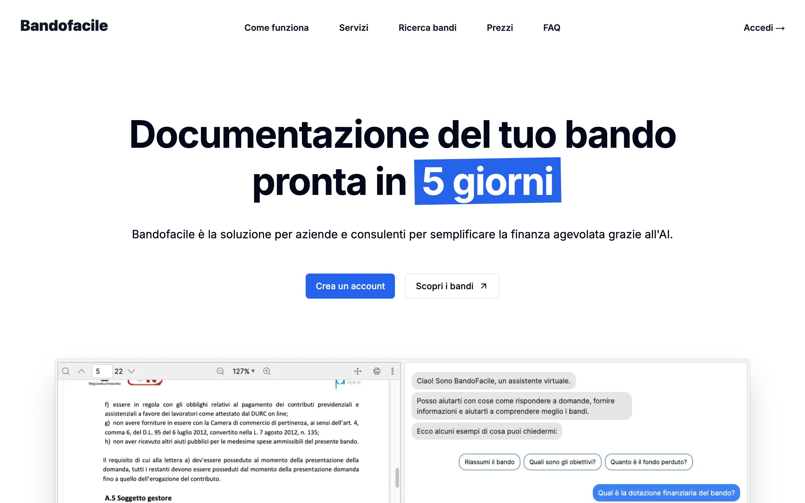 Bandofacile screenshot