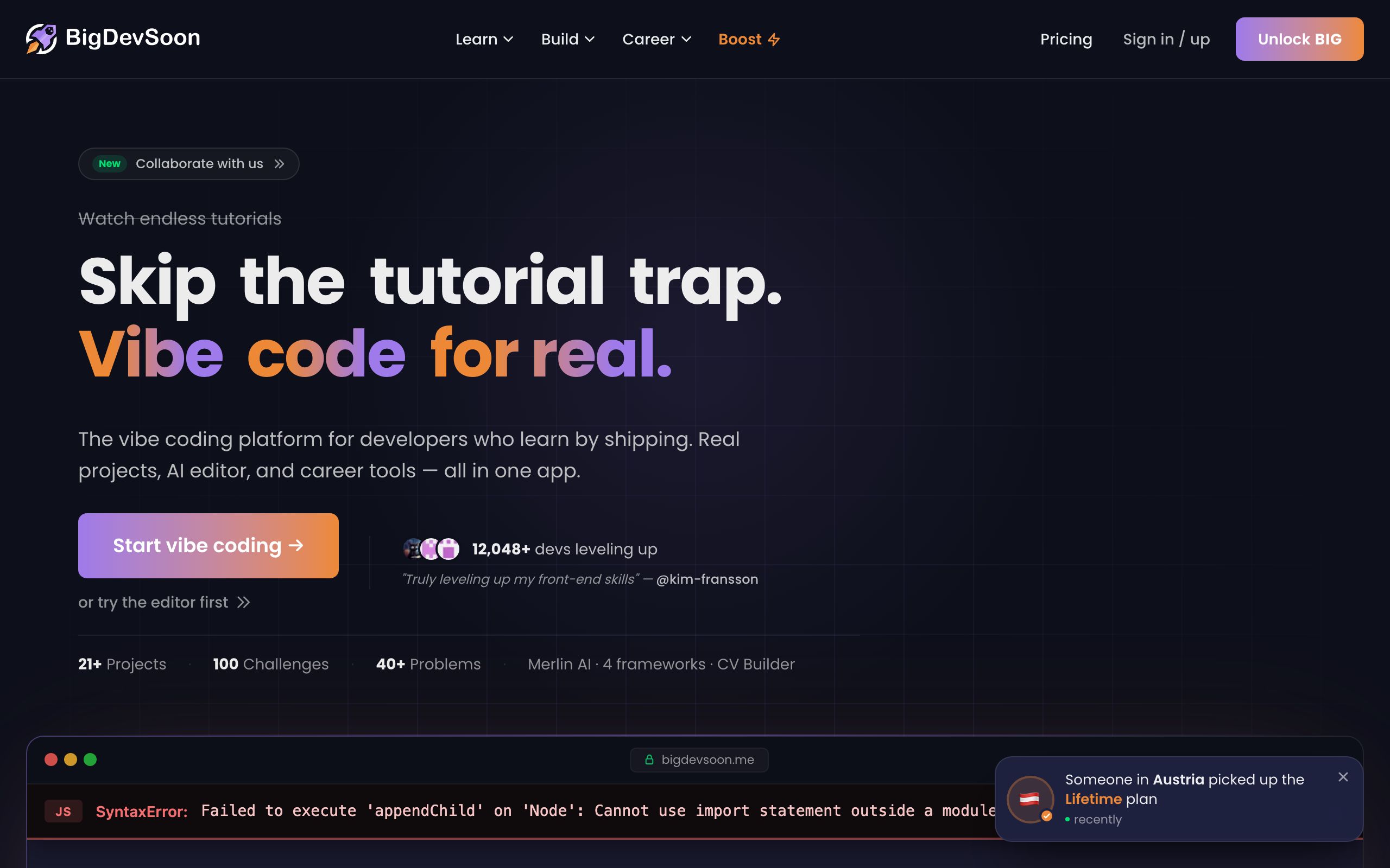 BigDevSoon screenshot