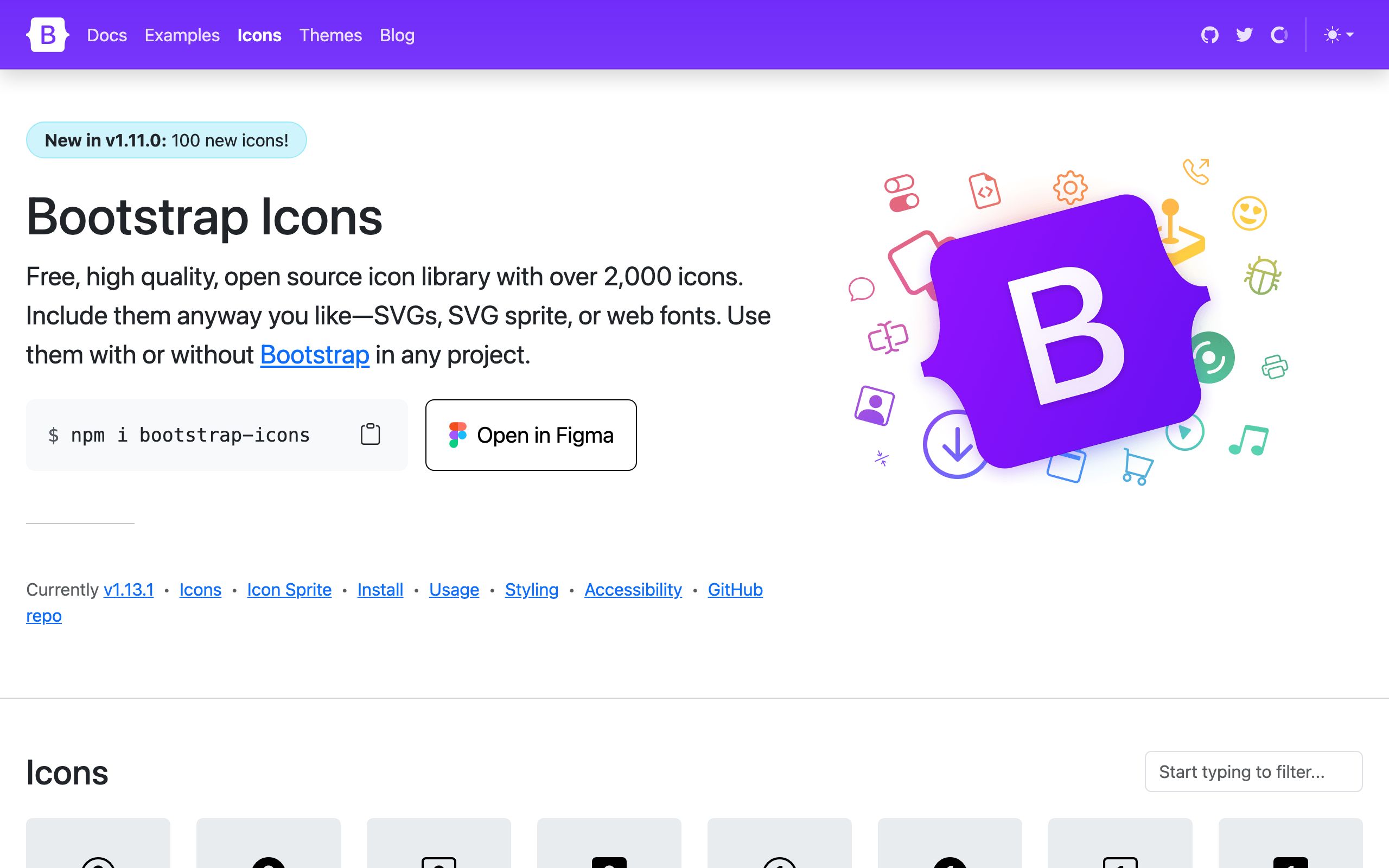 Bootstrap Icons screenshot