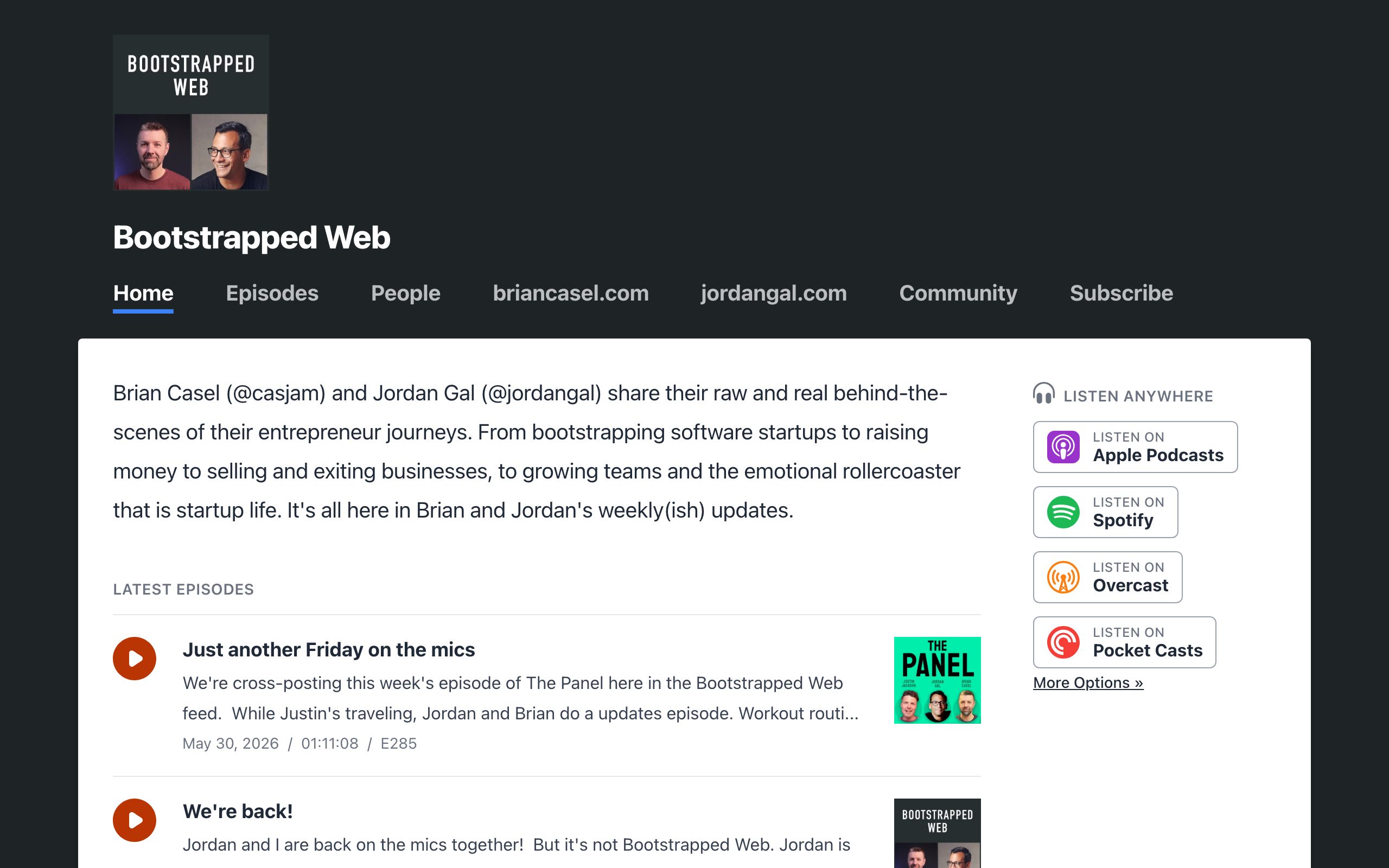 Bootstrapped Web screenshot