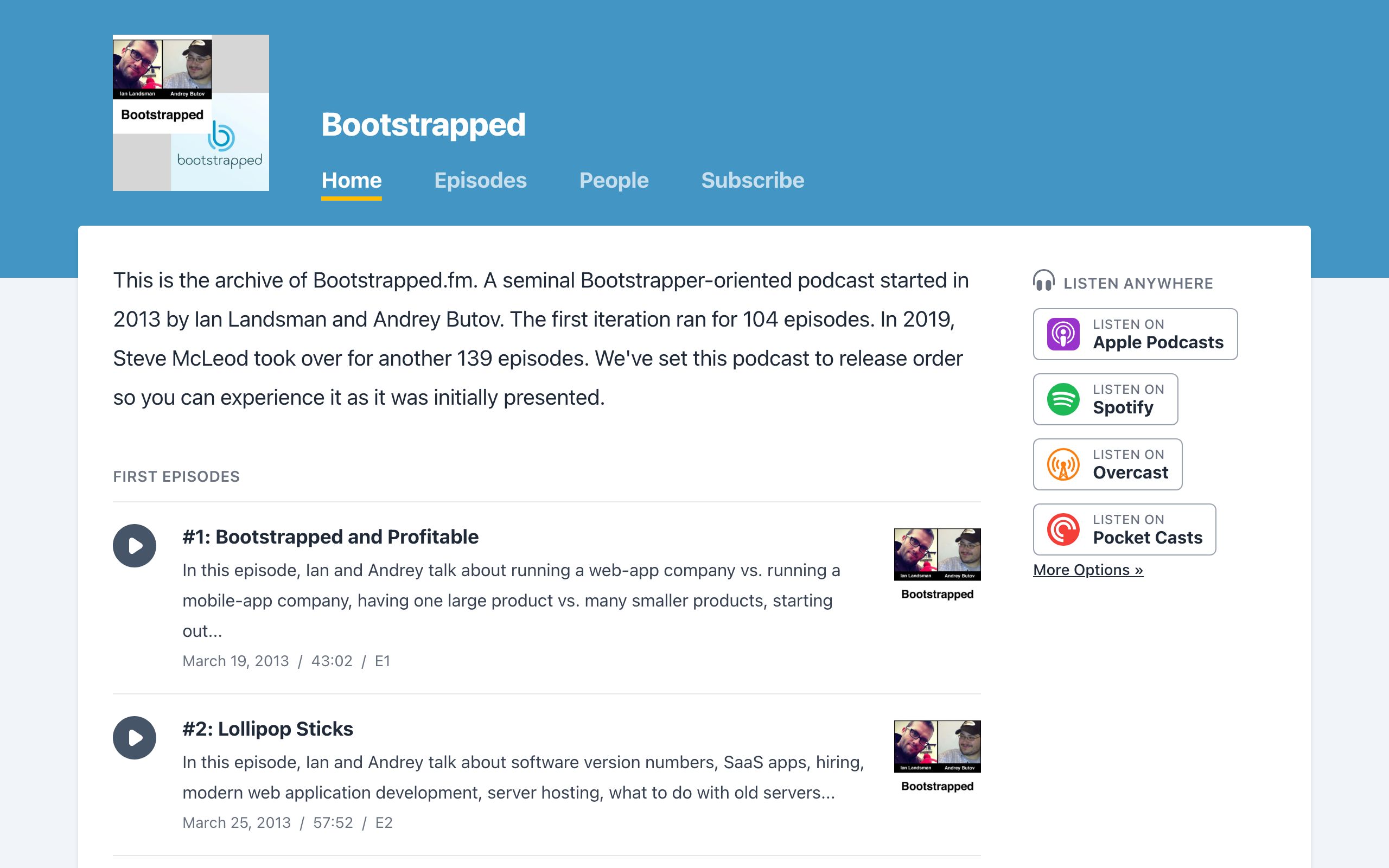 Bootstrapped screenshot