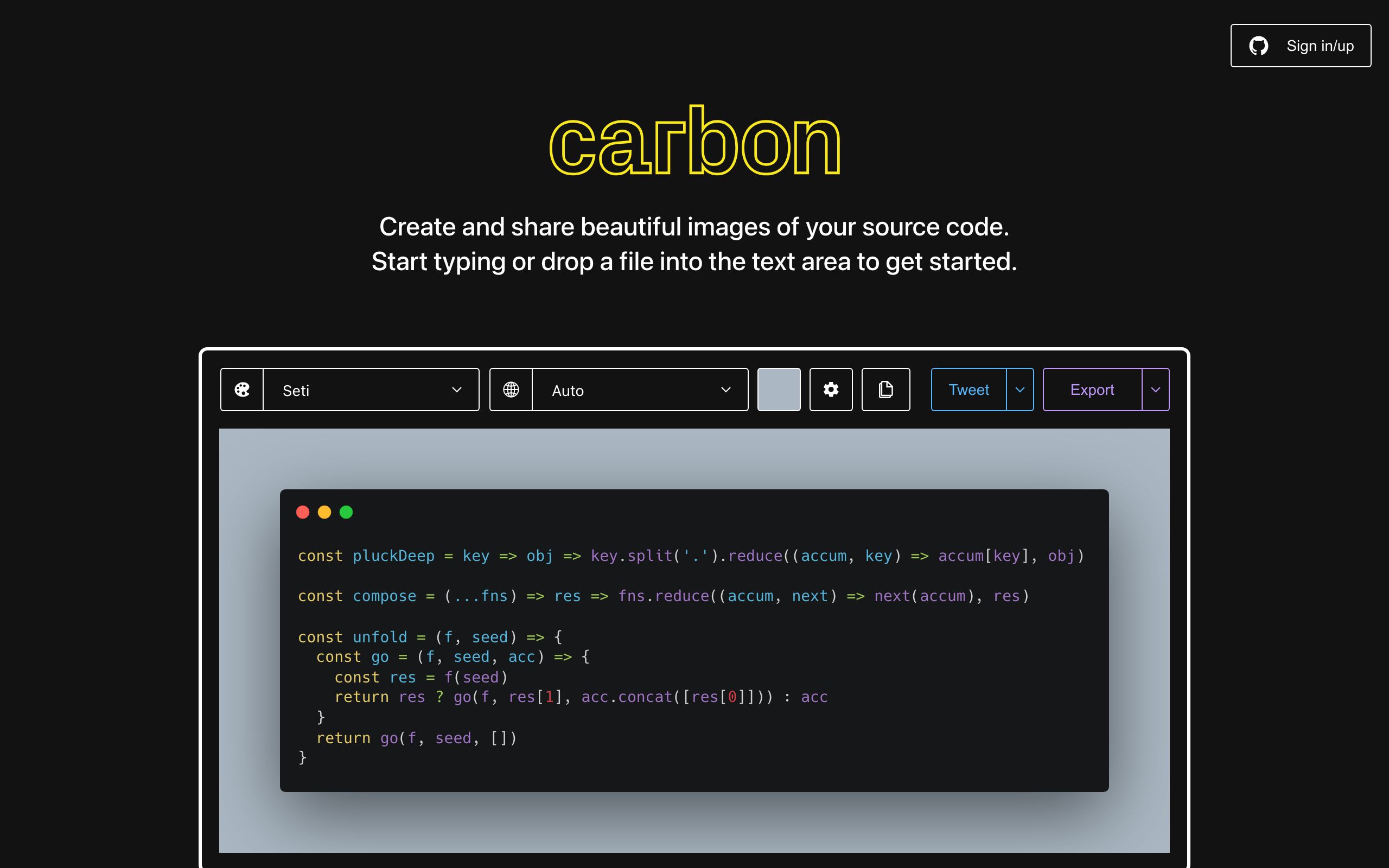 Carbon screenshot