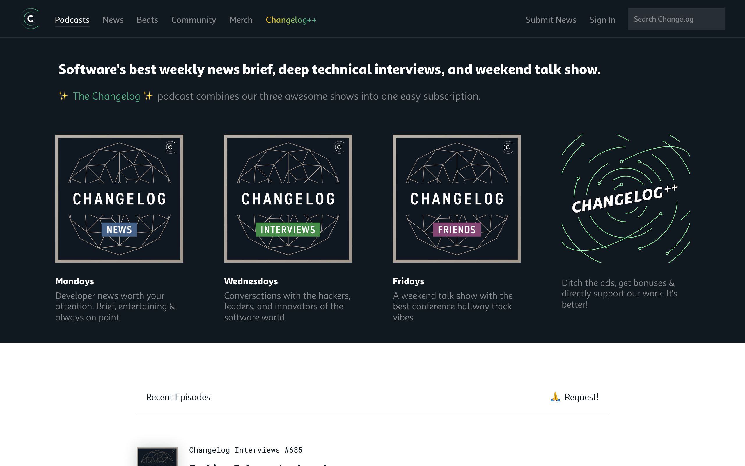 Changelog screenshot