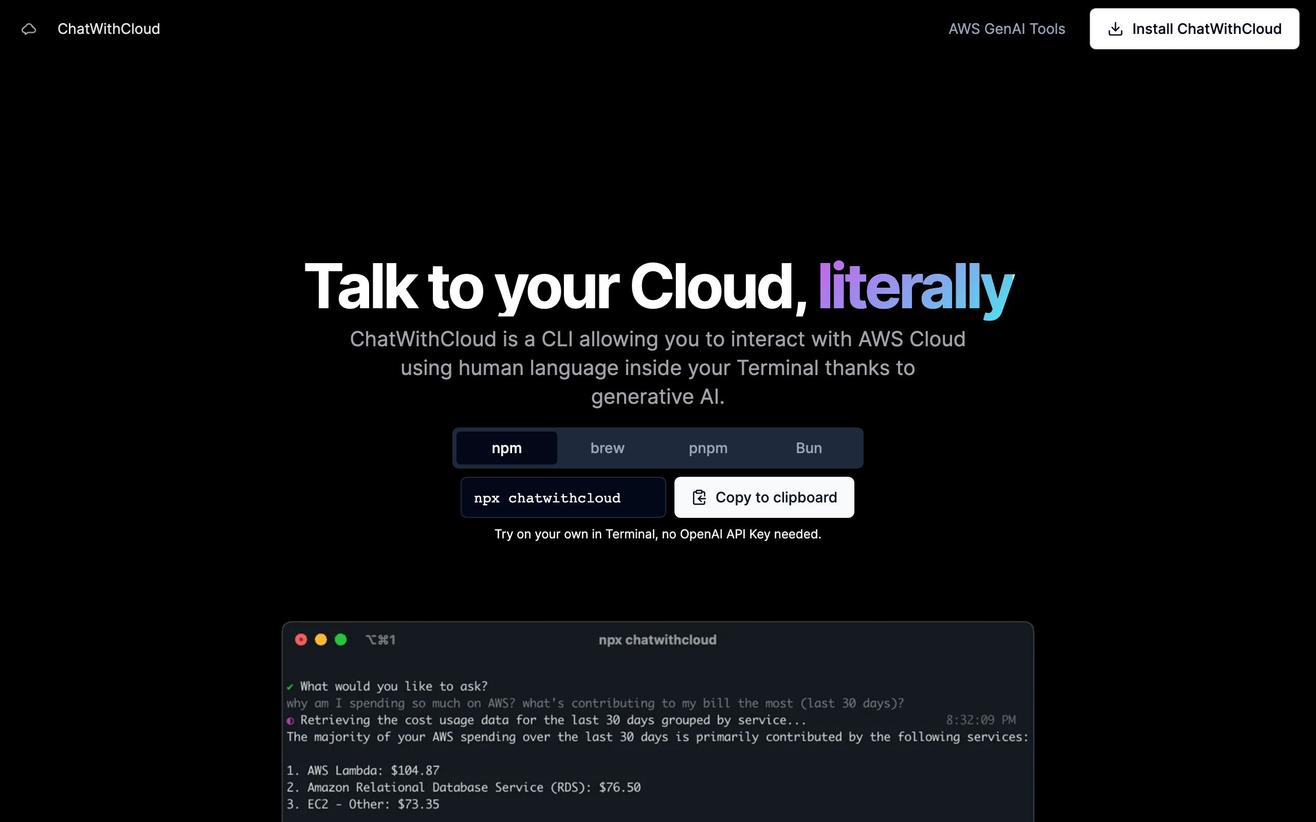 ChatWithCloud screenshot