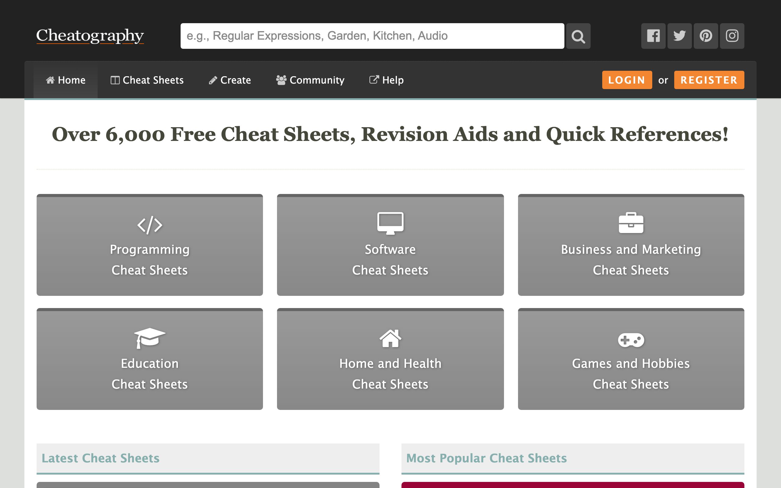Cheatography screenshot