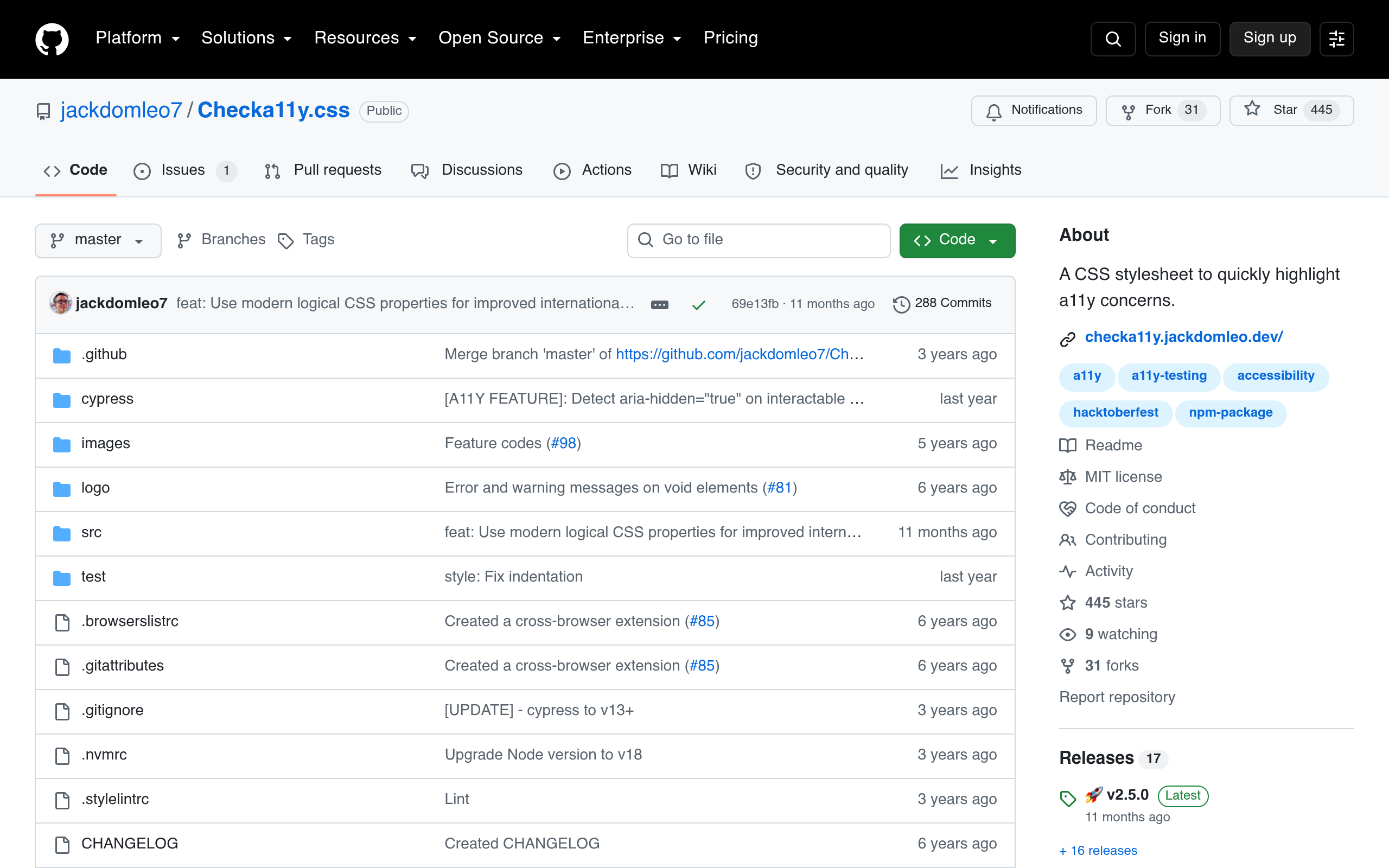 Checka11y.css screenshot
