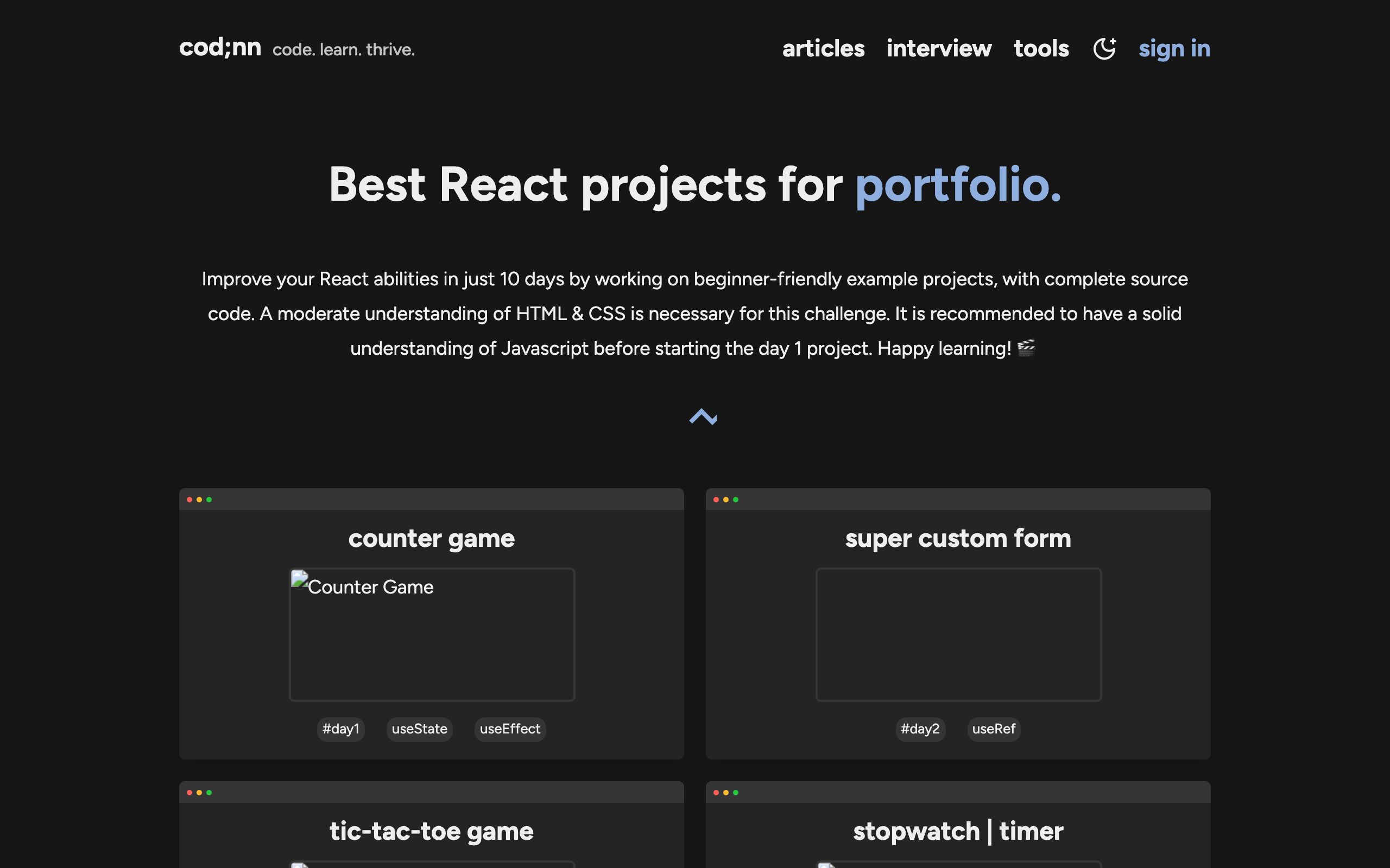 Codinn screenshot