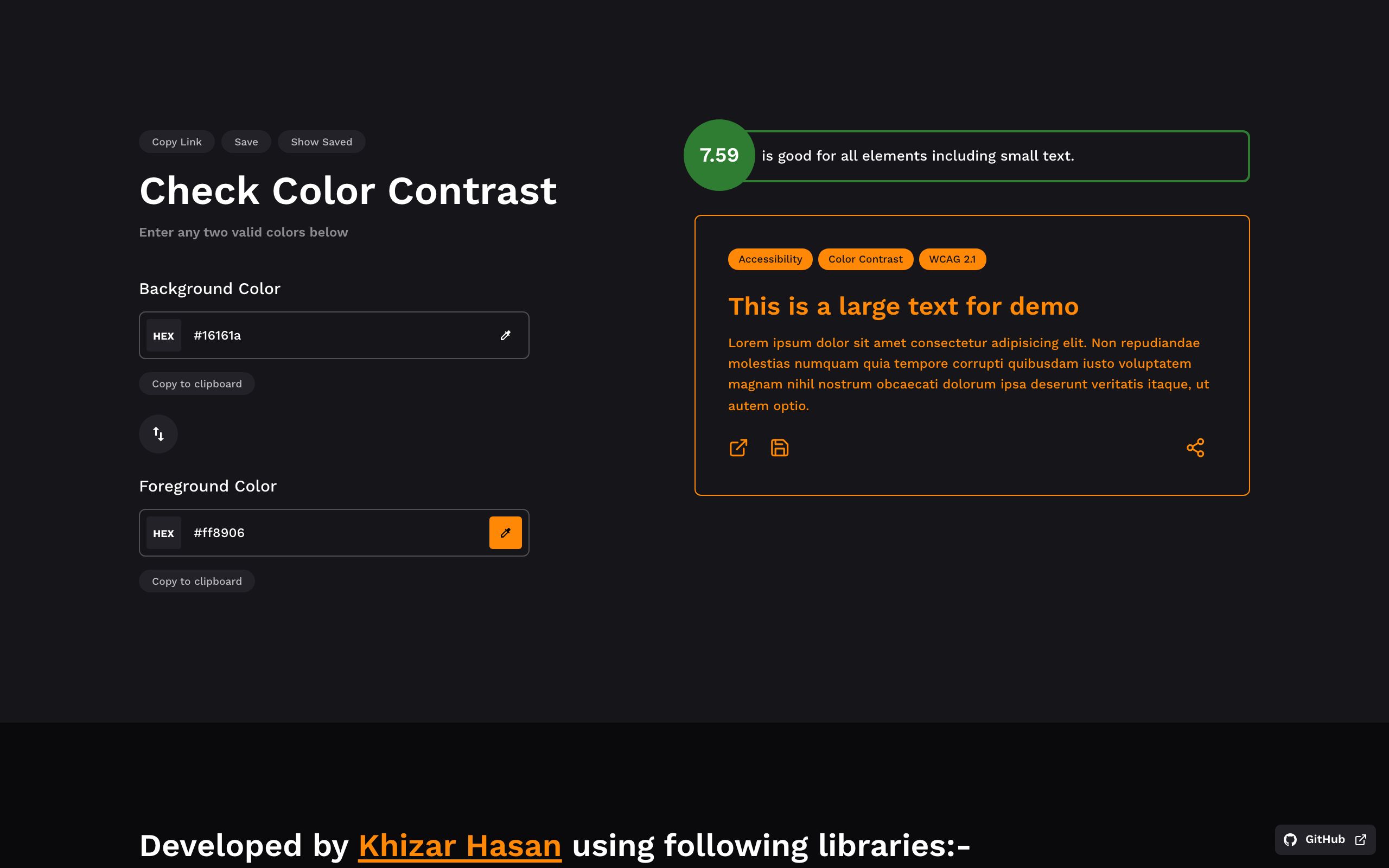 Color Contrast Checker screenshot