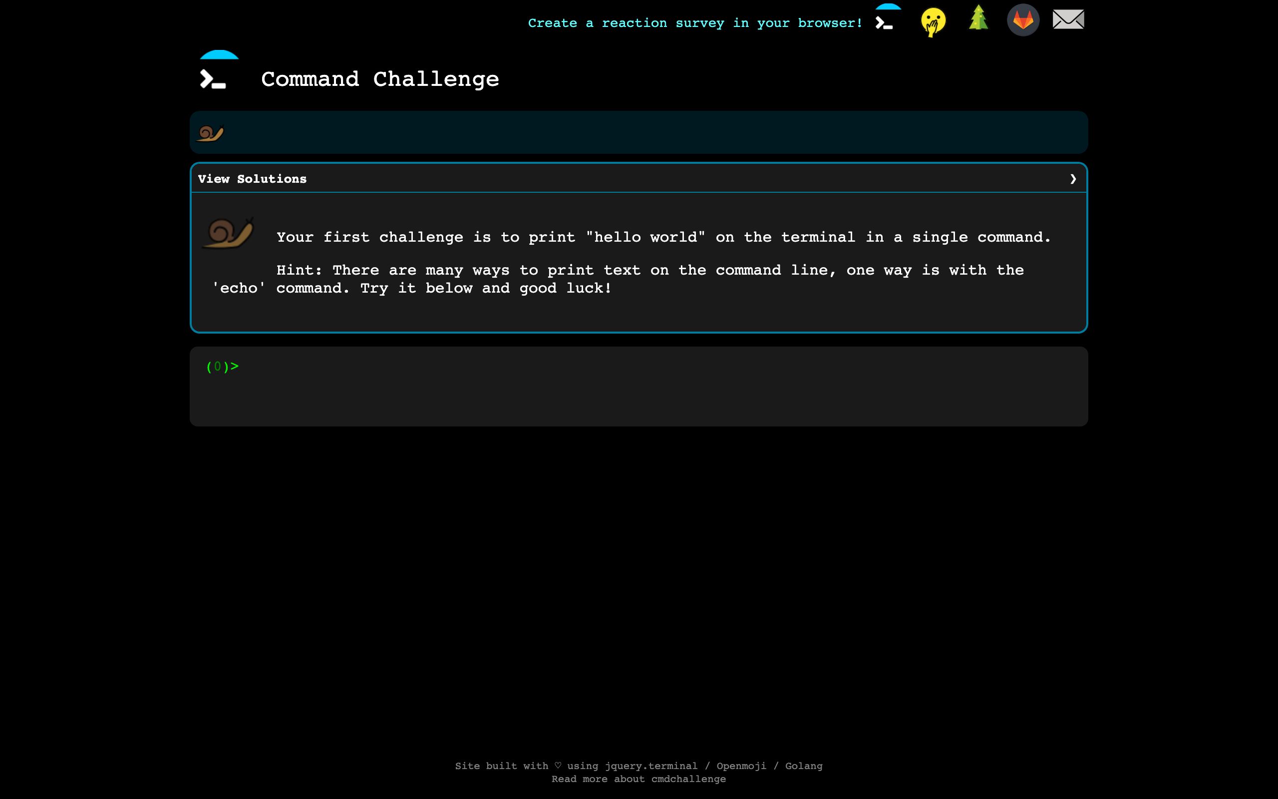 Command Challenge screenshot