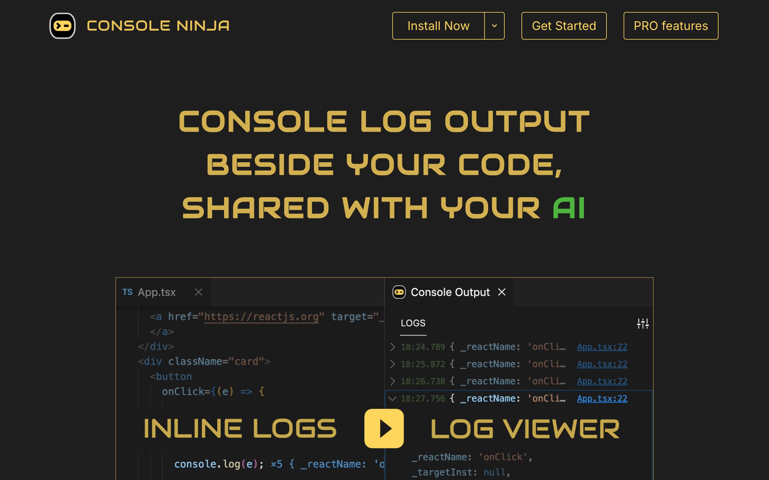 Console Ninja screenshot