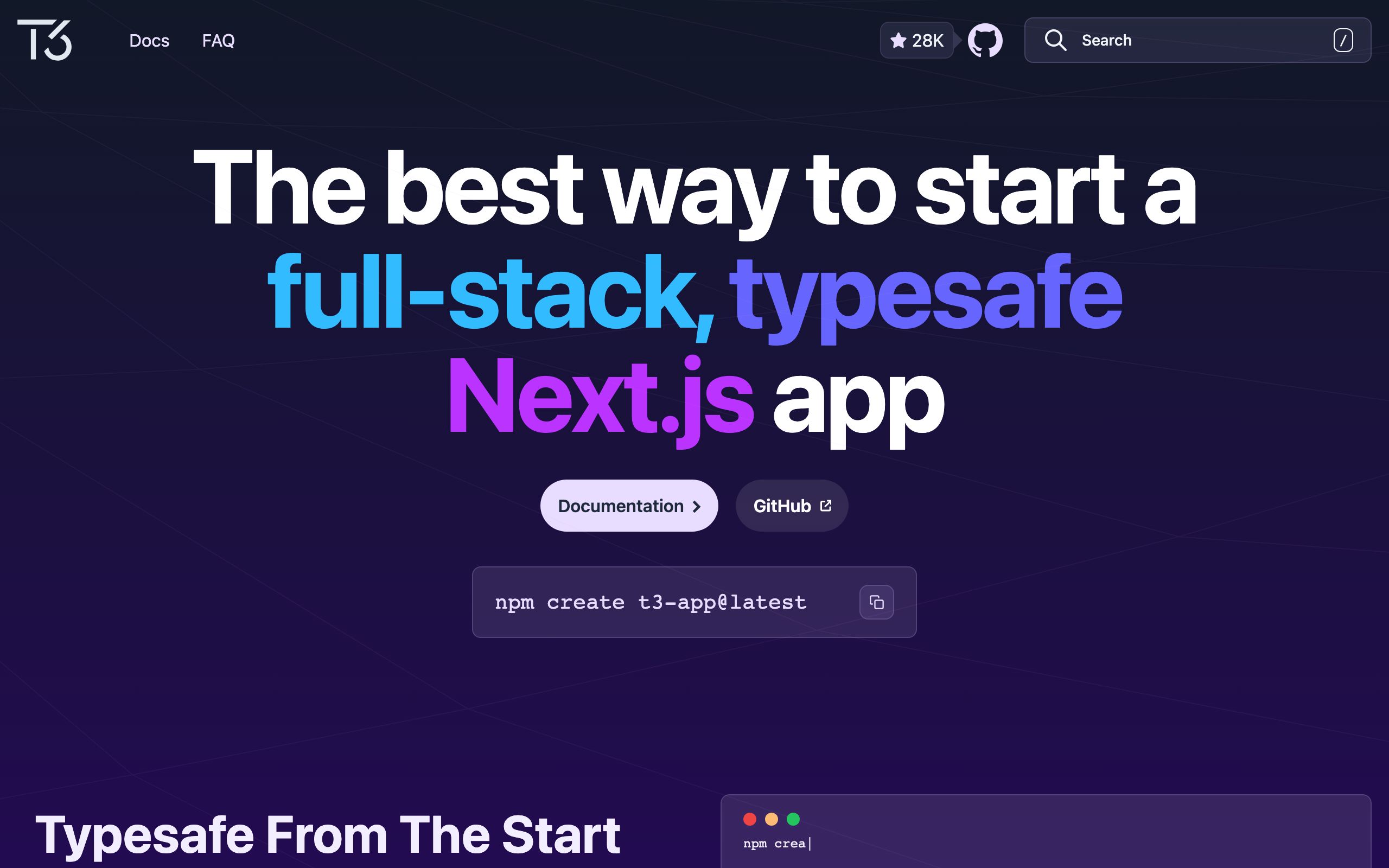 Create T3 App screenshot