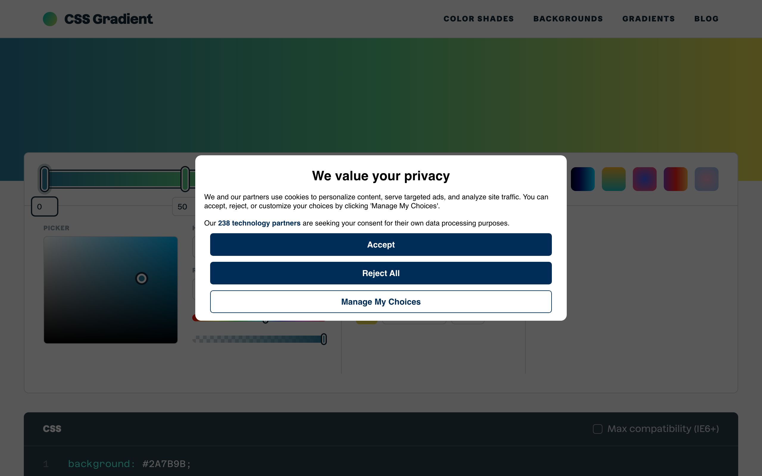 CSS Gradient screenshot
