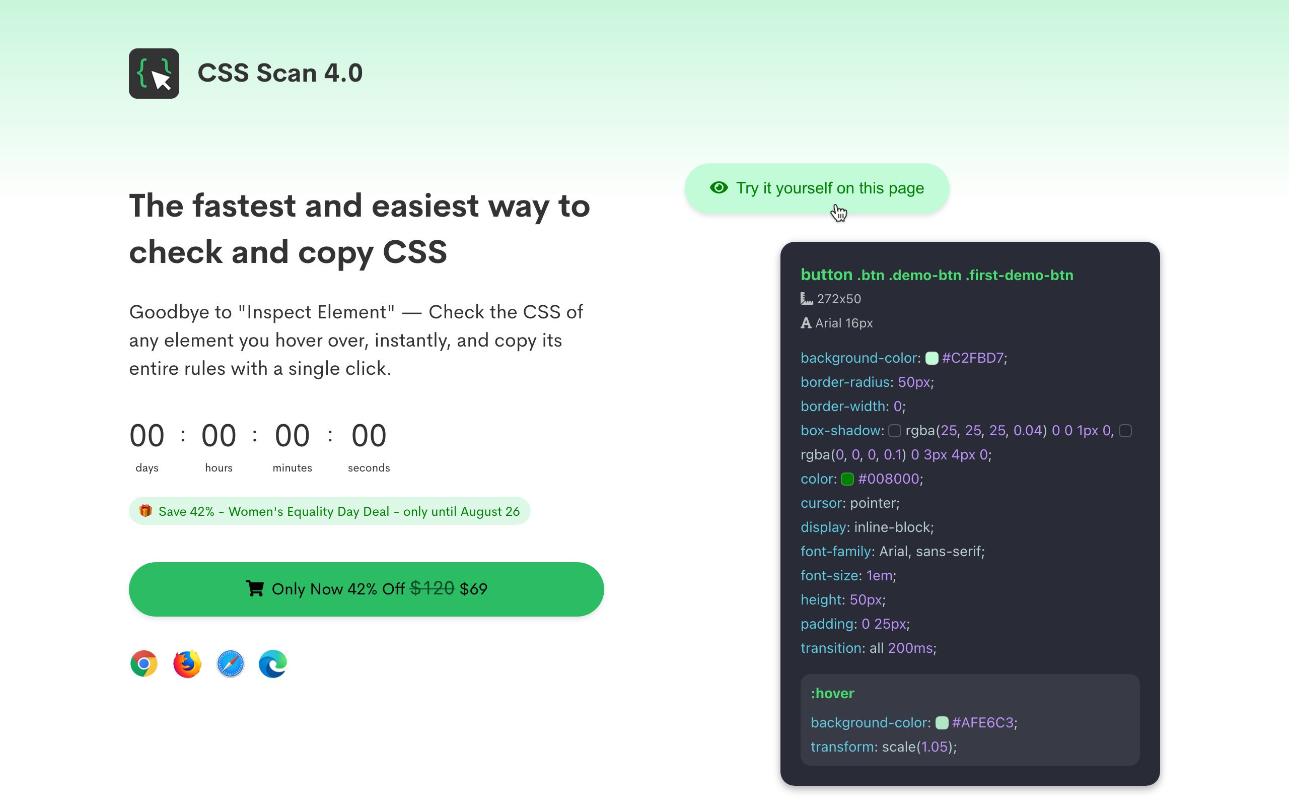 CSS Scan screenshot