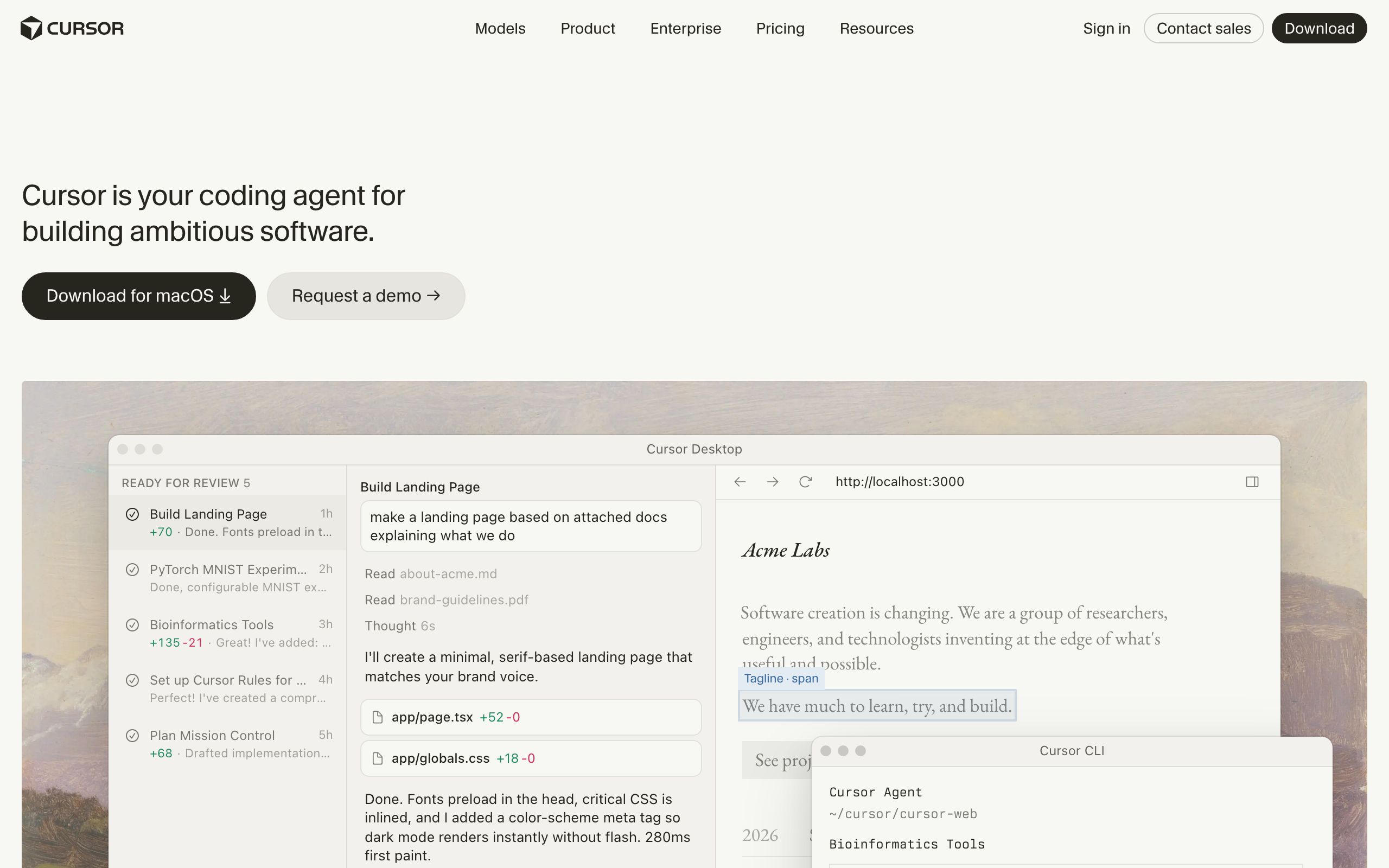 Cursor screenshot