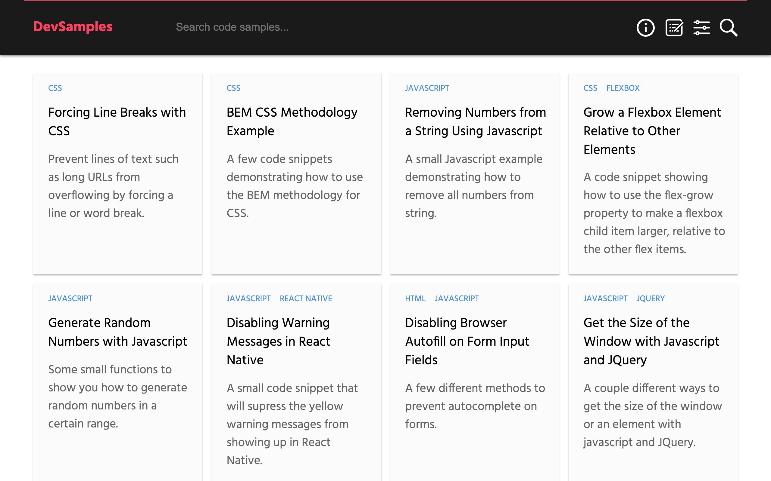 DevSamples screenshot