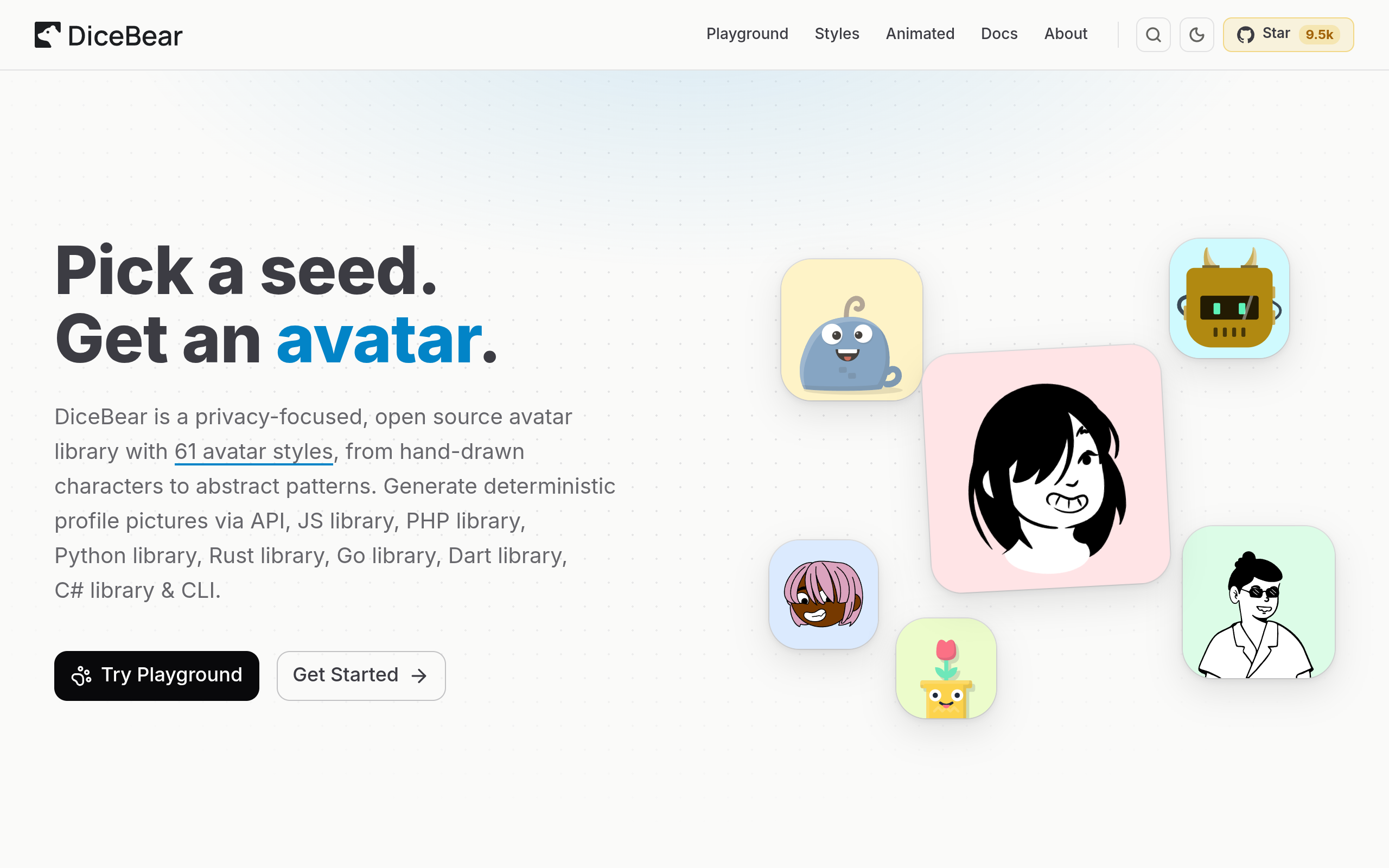 DiceBear screenshot