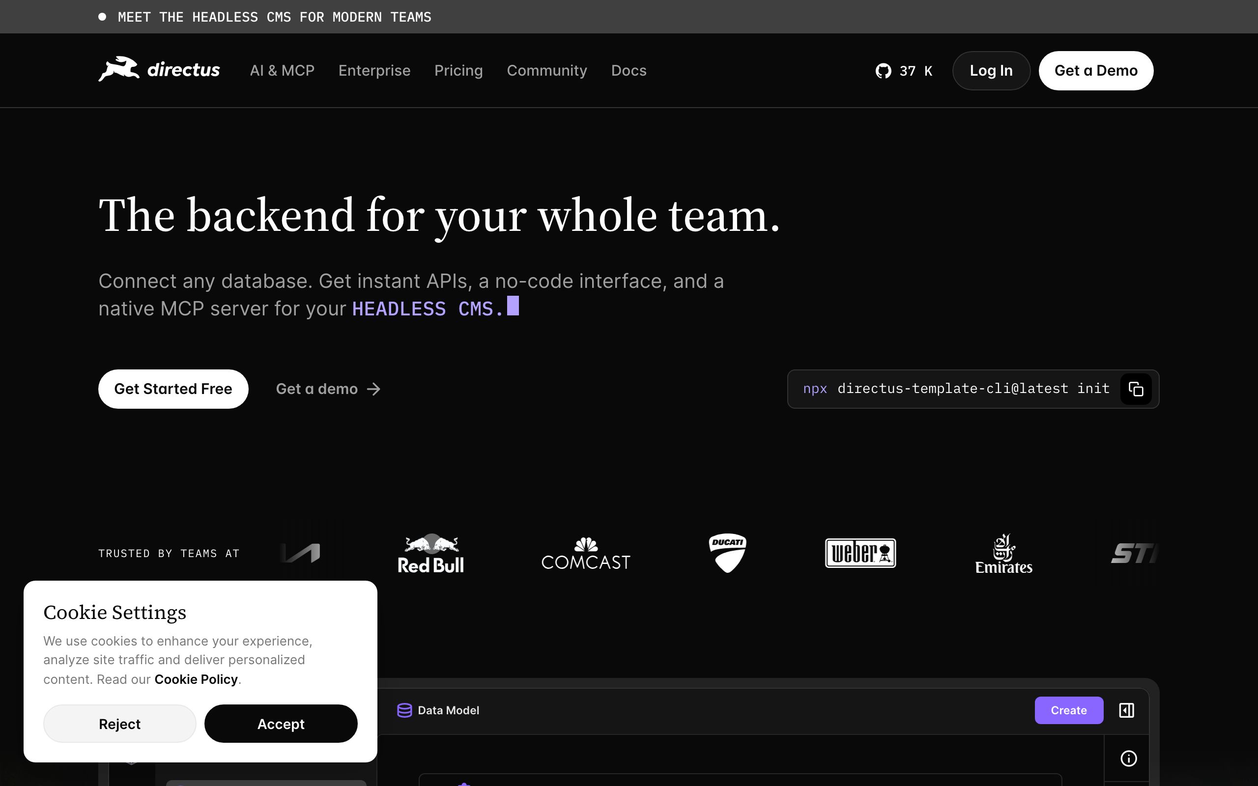 Directus screenshot