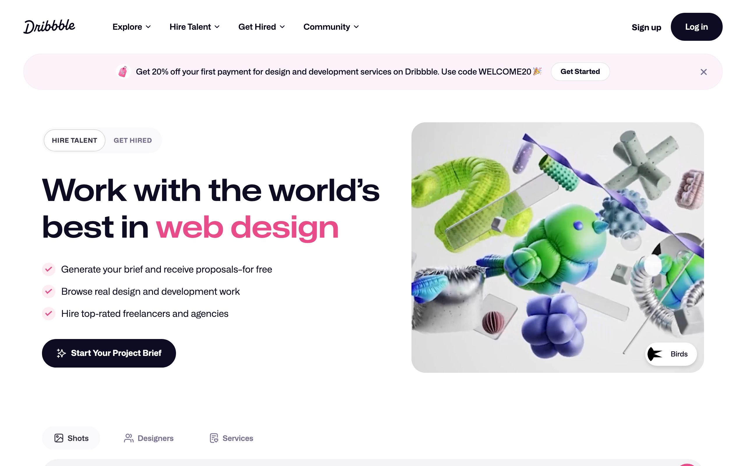 Dribbble screenshot
