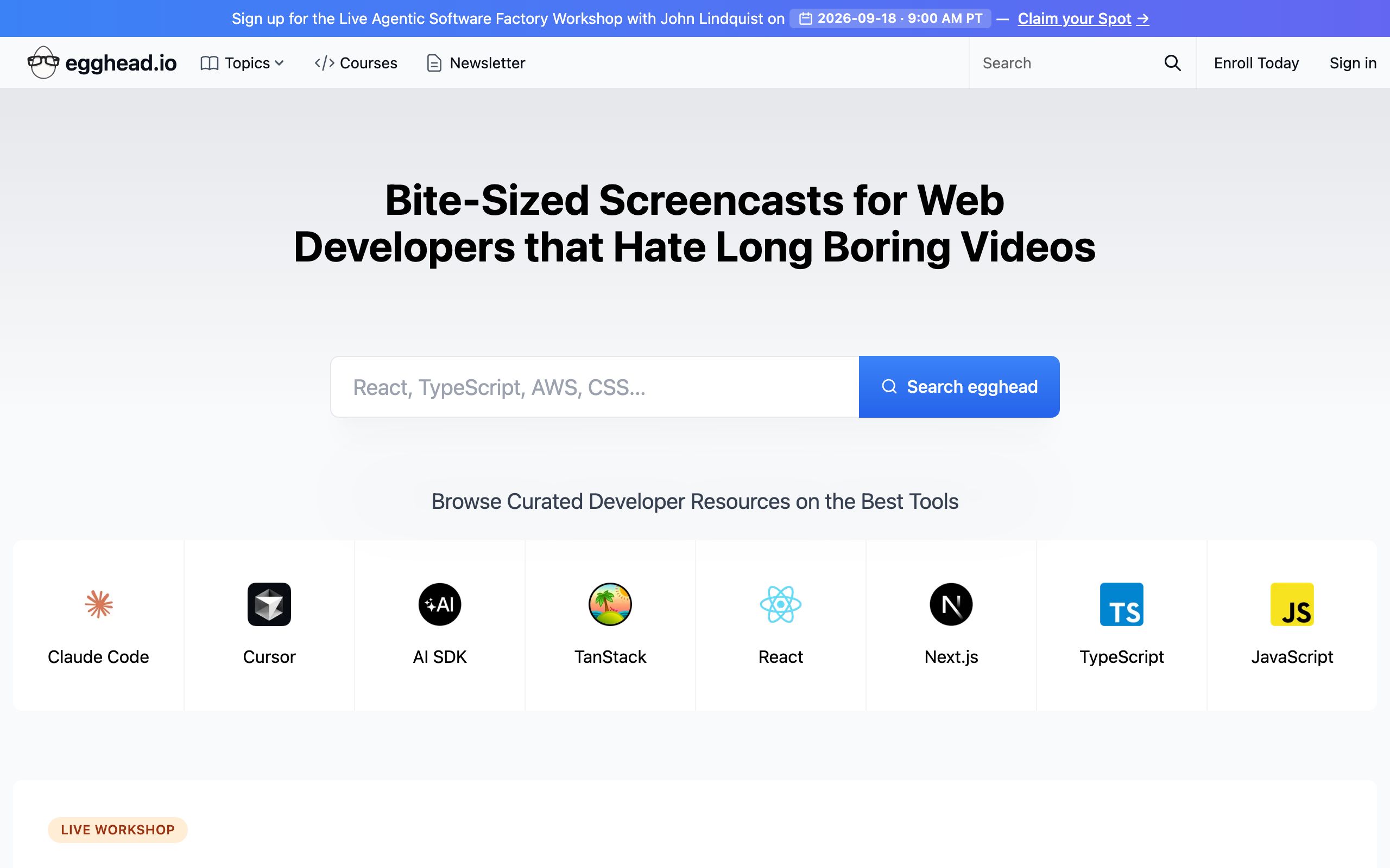 egghead.io screenshot