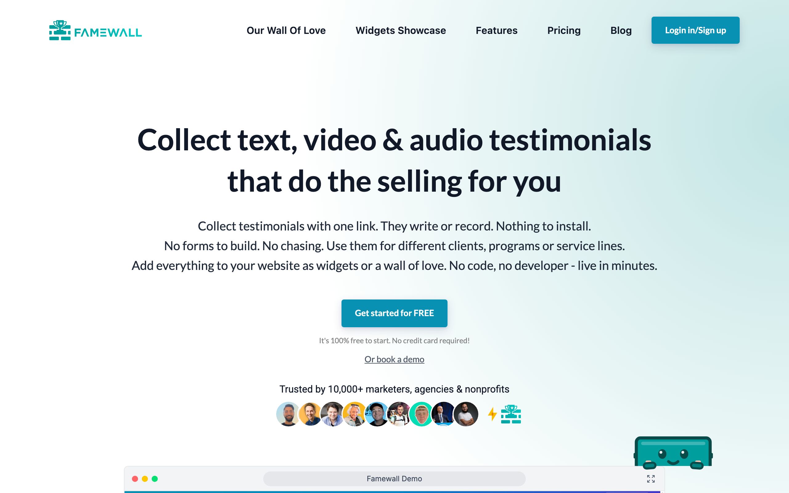Famewall screenshot