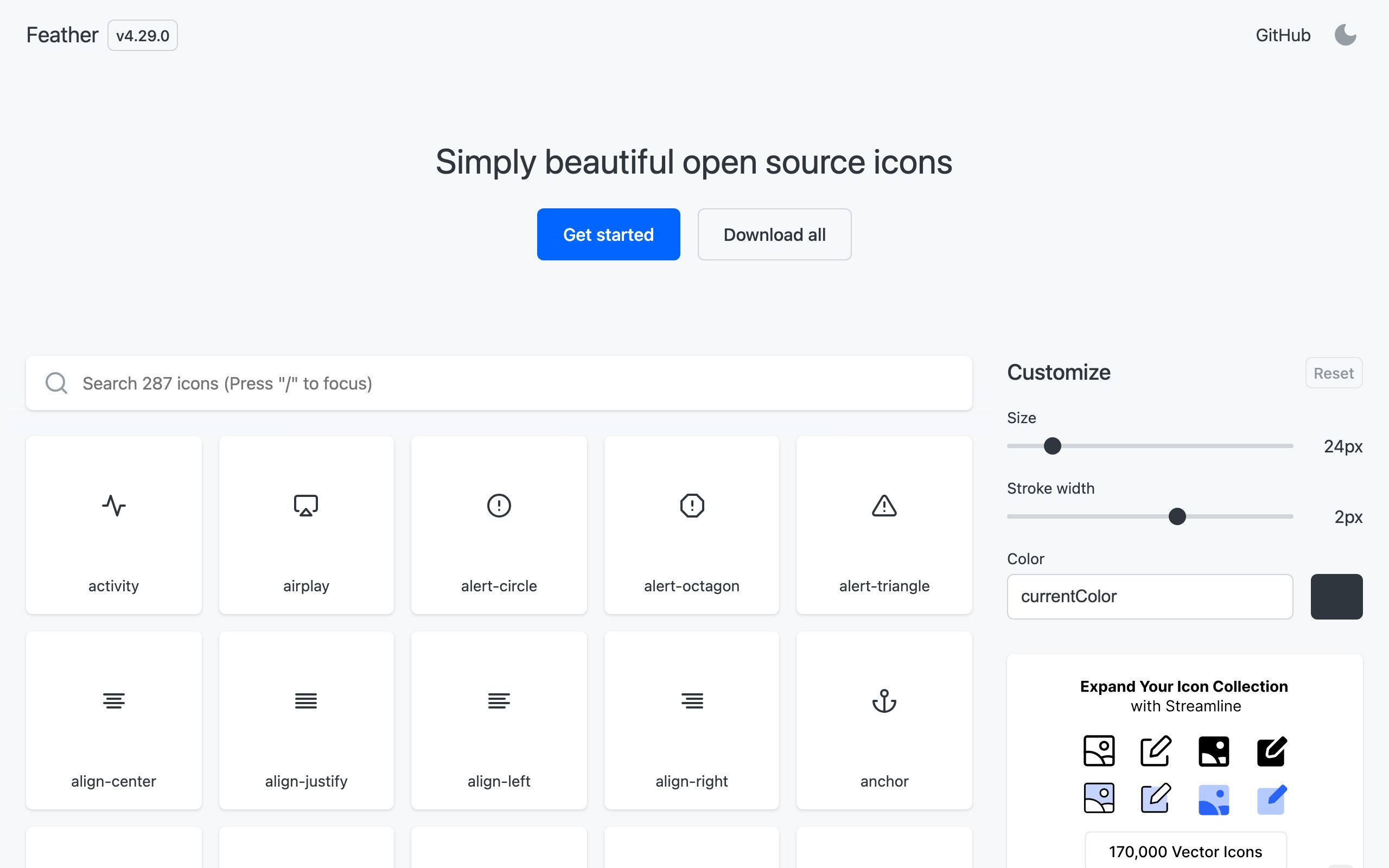 Feather screenshot