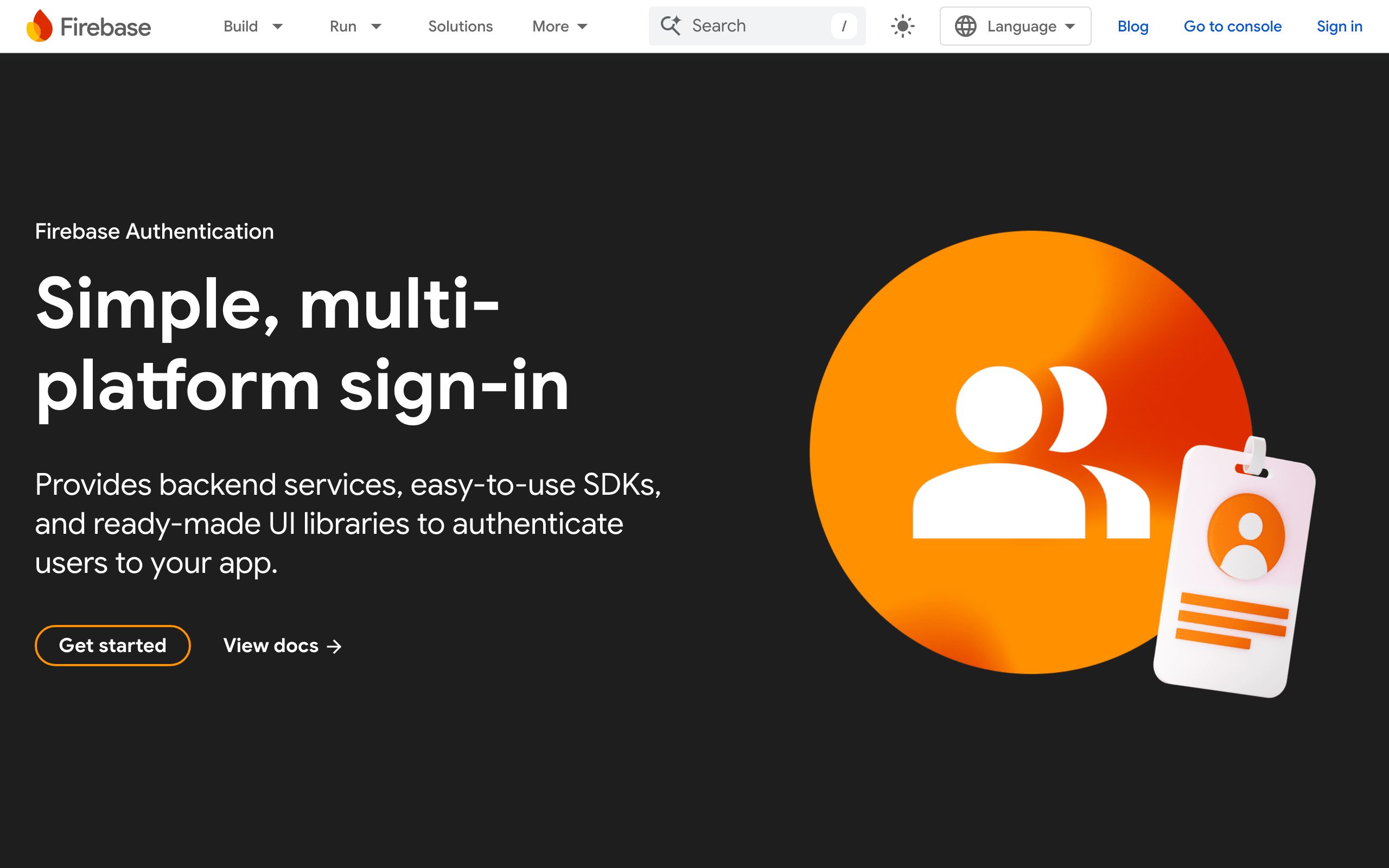 Firebase Authentication screenshot