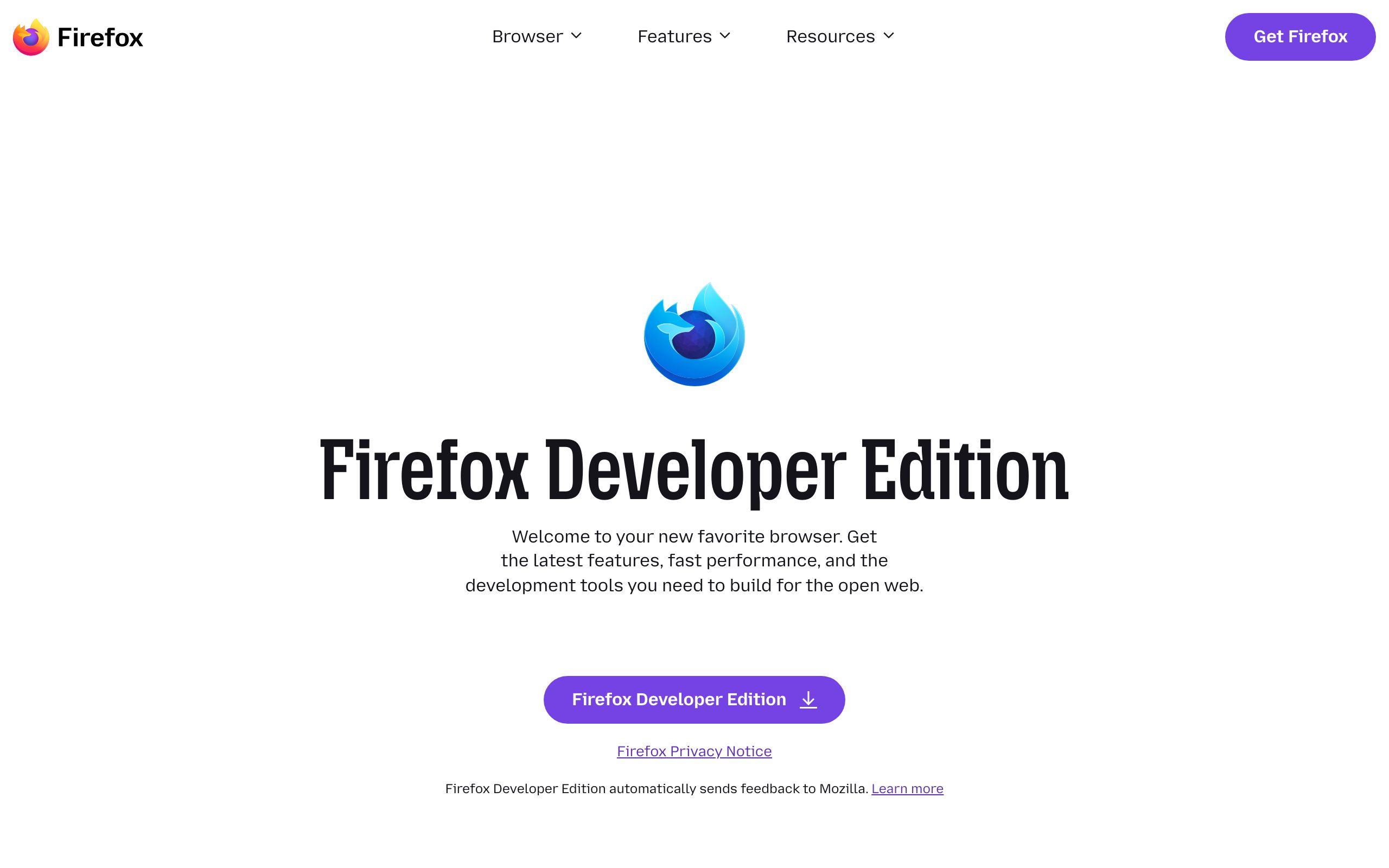 Firefox Developer Edition screenshot