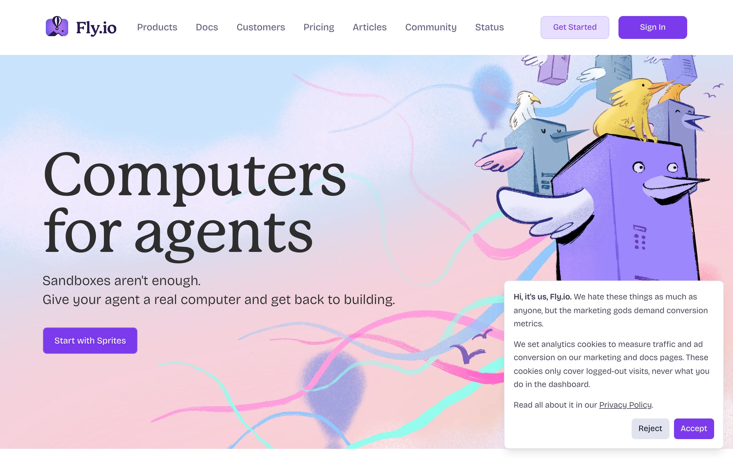 Fly.io Sprites screenshot