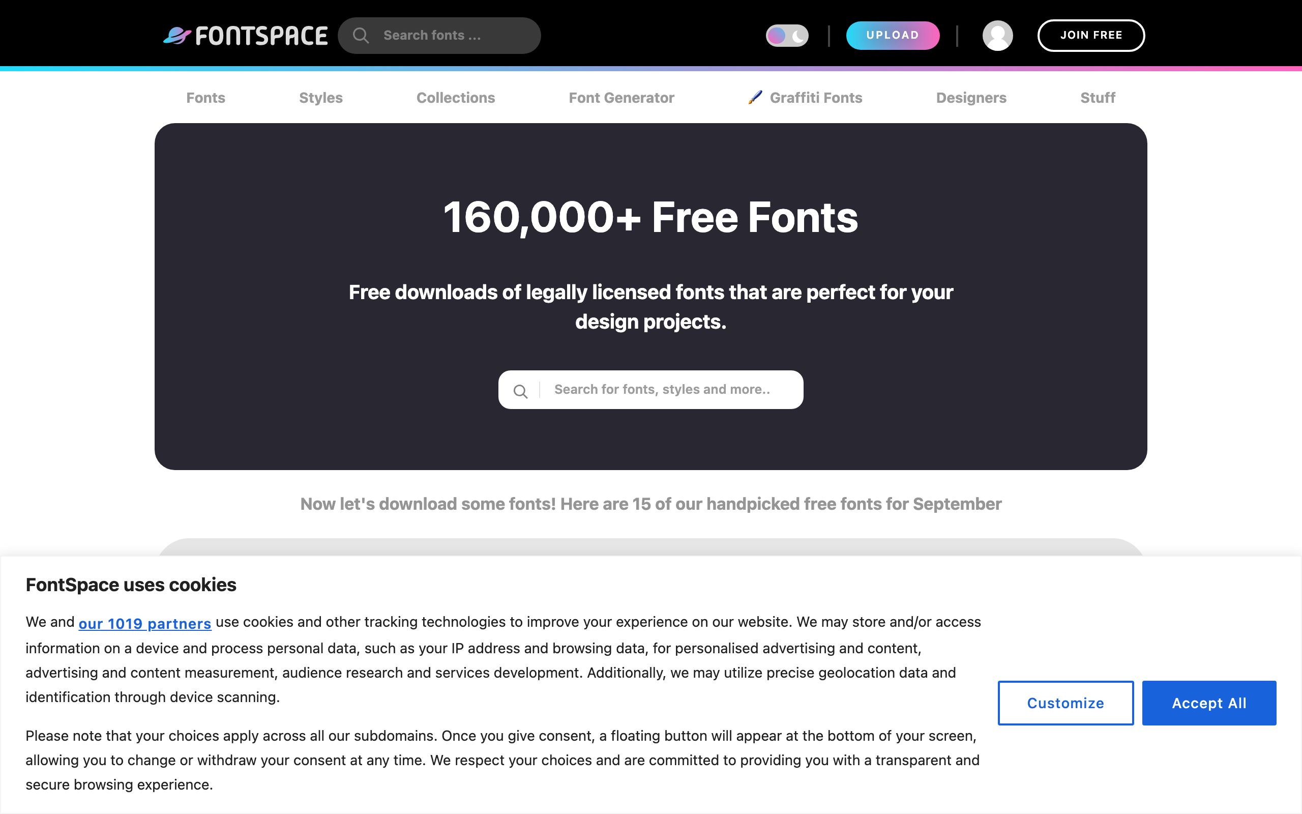 FontSpace screenshot