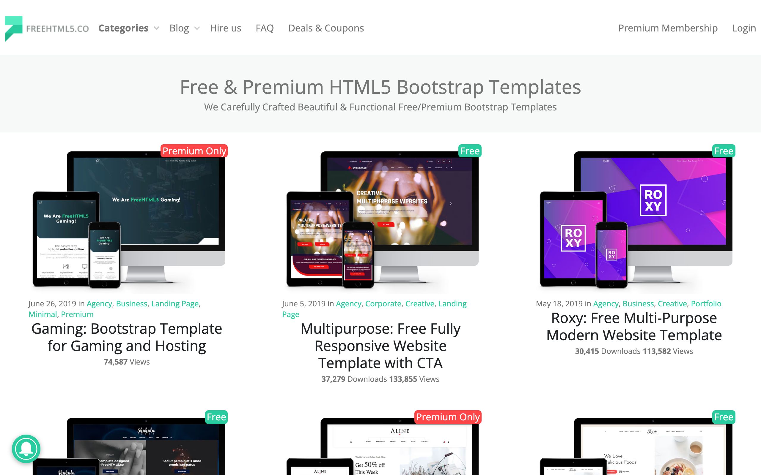 FreeHTML5.co screenshot