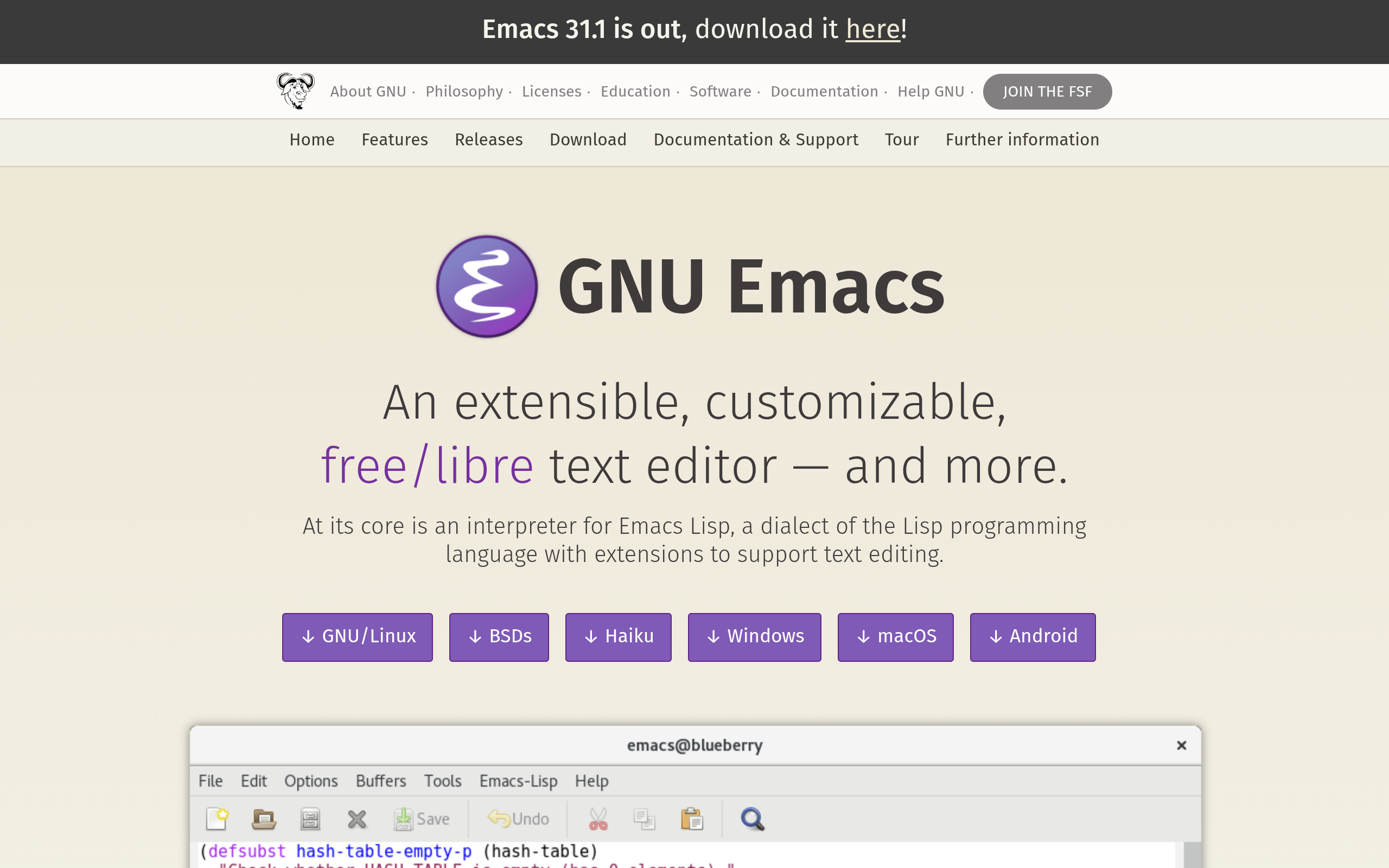 GNU Emacs screenshot