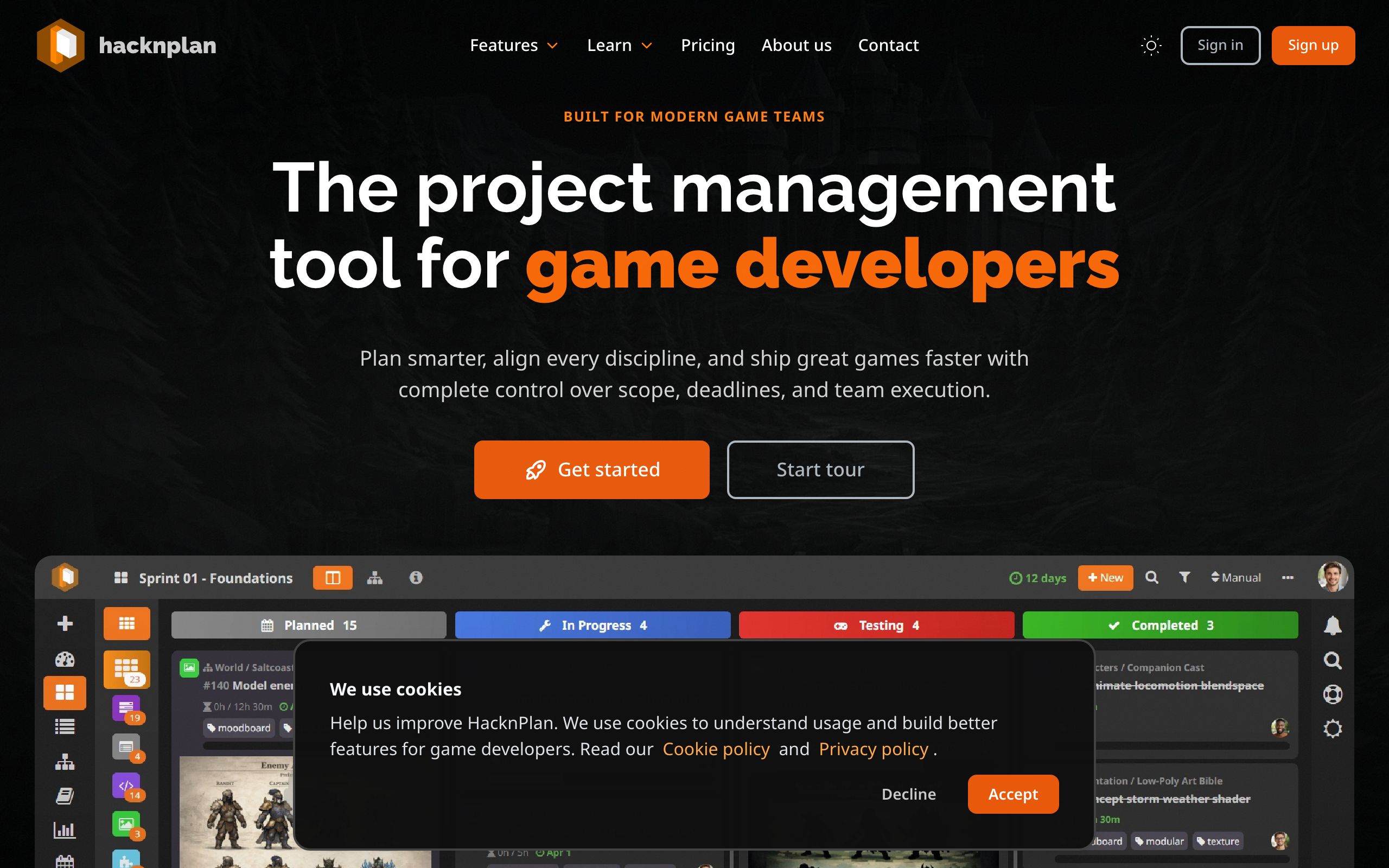 HacknPlan screenshot