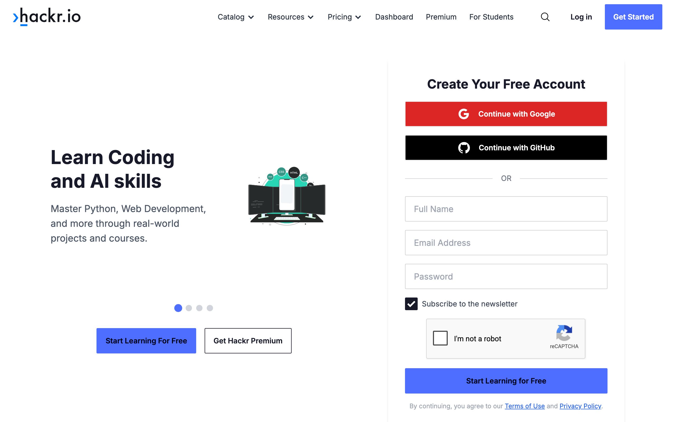 Hackr.io screenshot