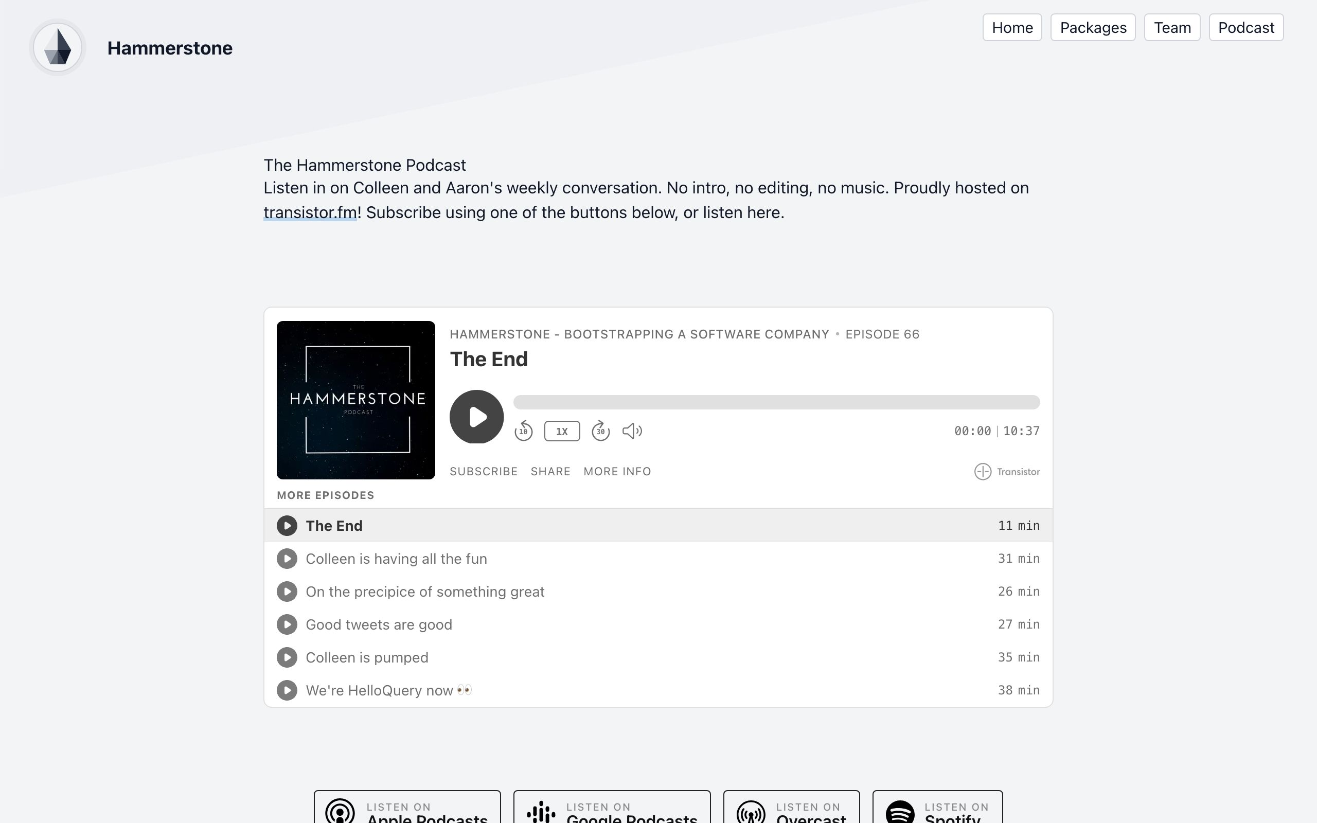 Hammerstone Podcast screenshot