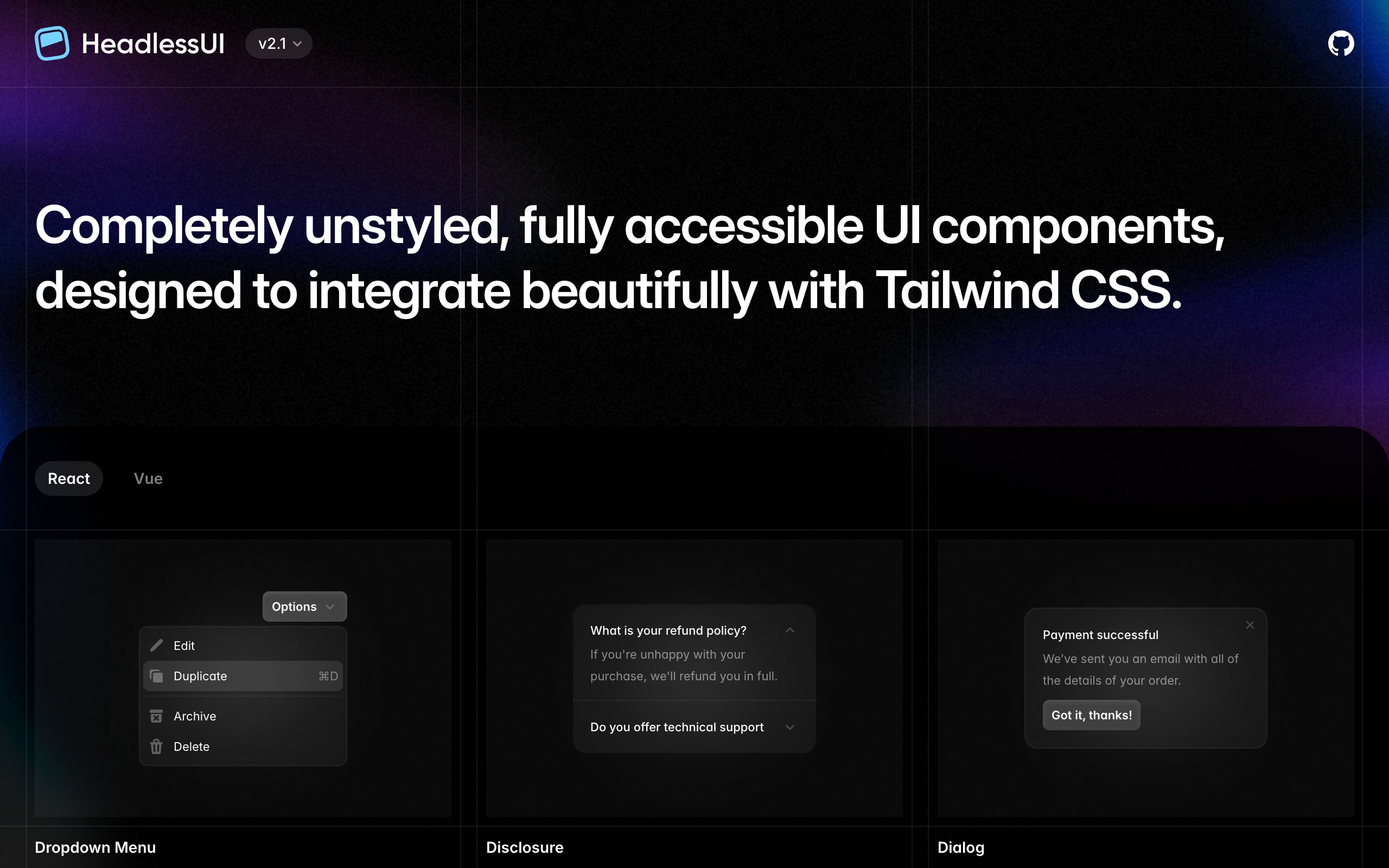 Headless UI screenshot