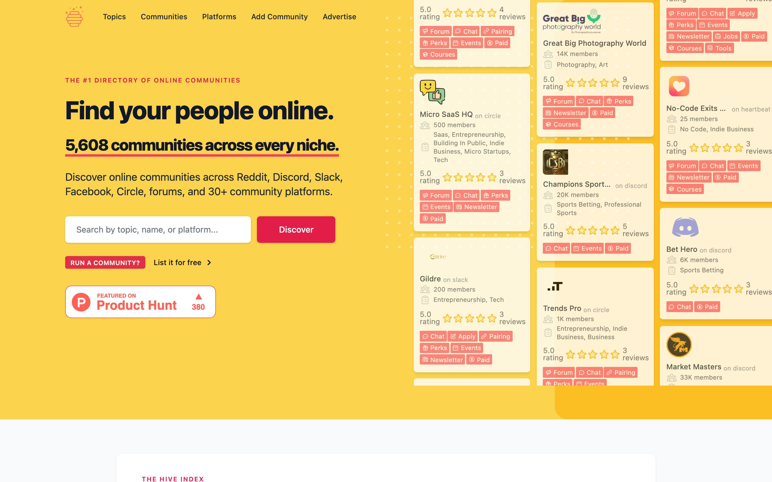 Hive Index screenshot