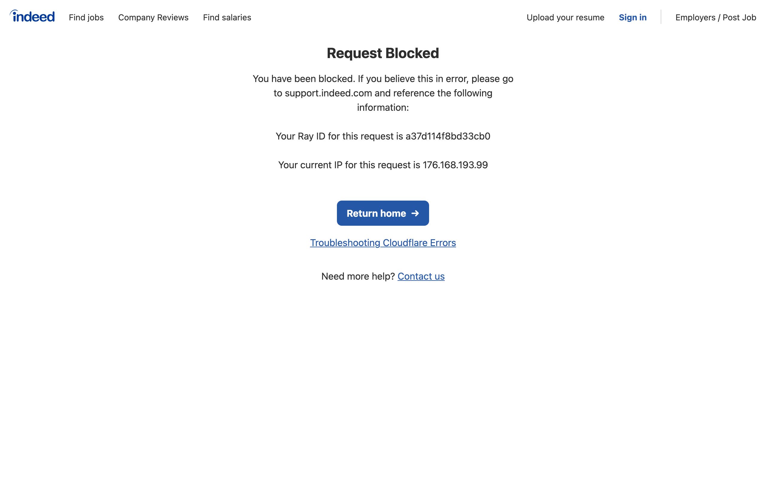 Indeed screenshot