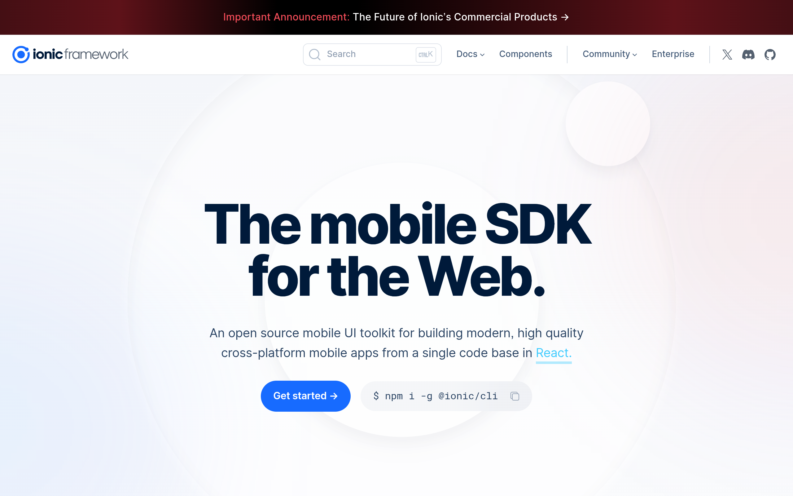 Ionic Framework screenshot