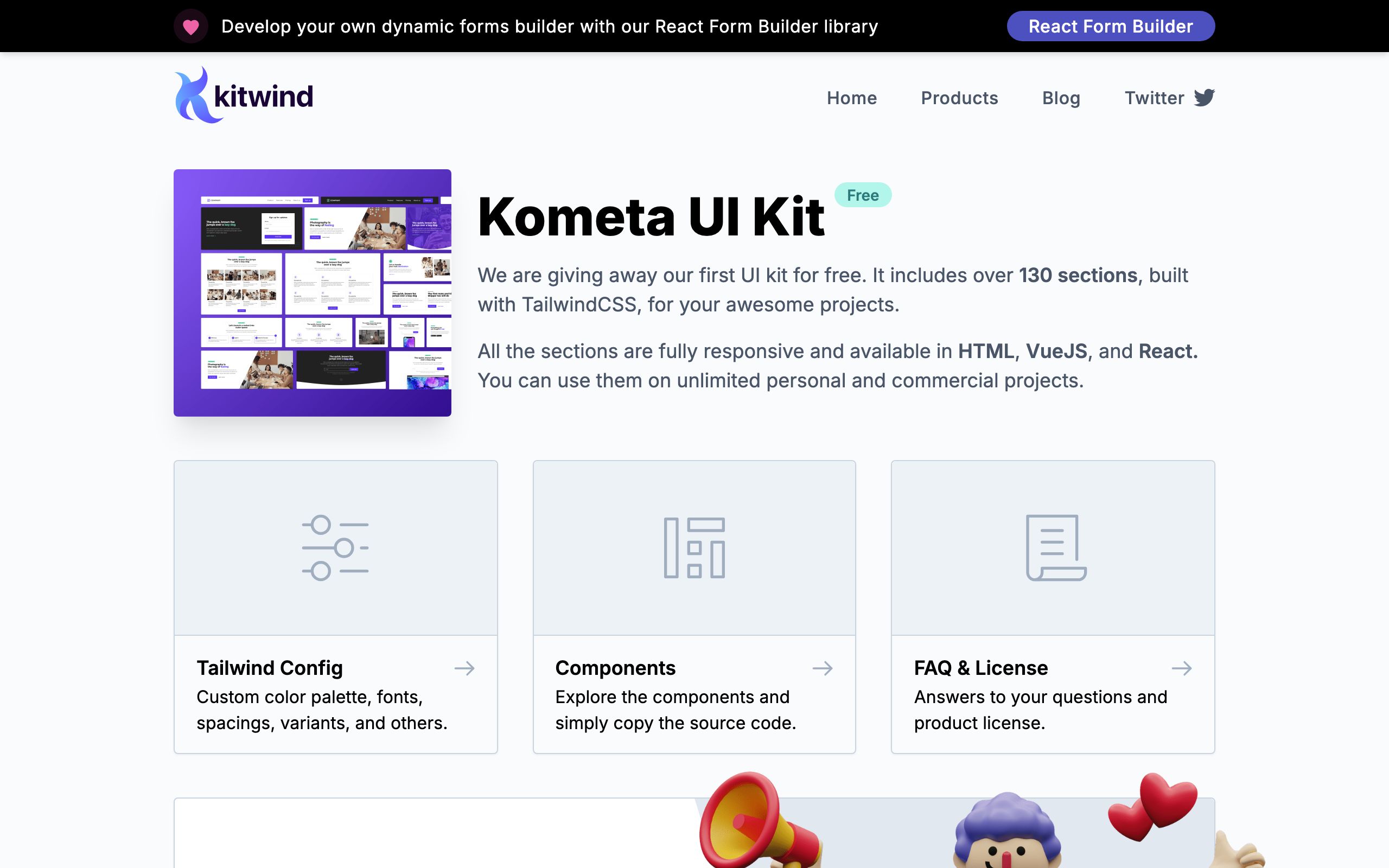 Kometa UI Kit screenshot