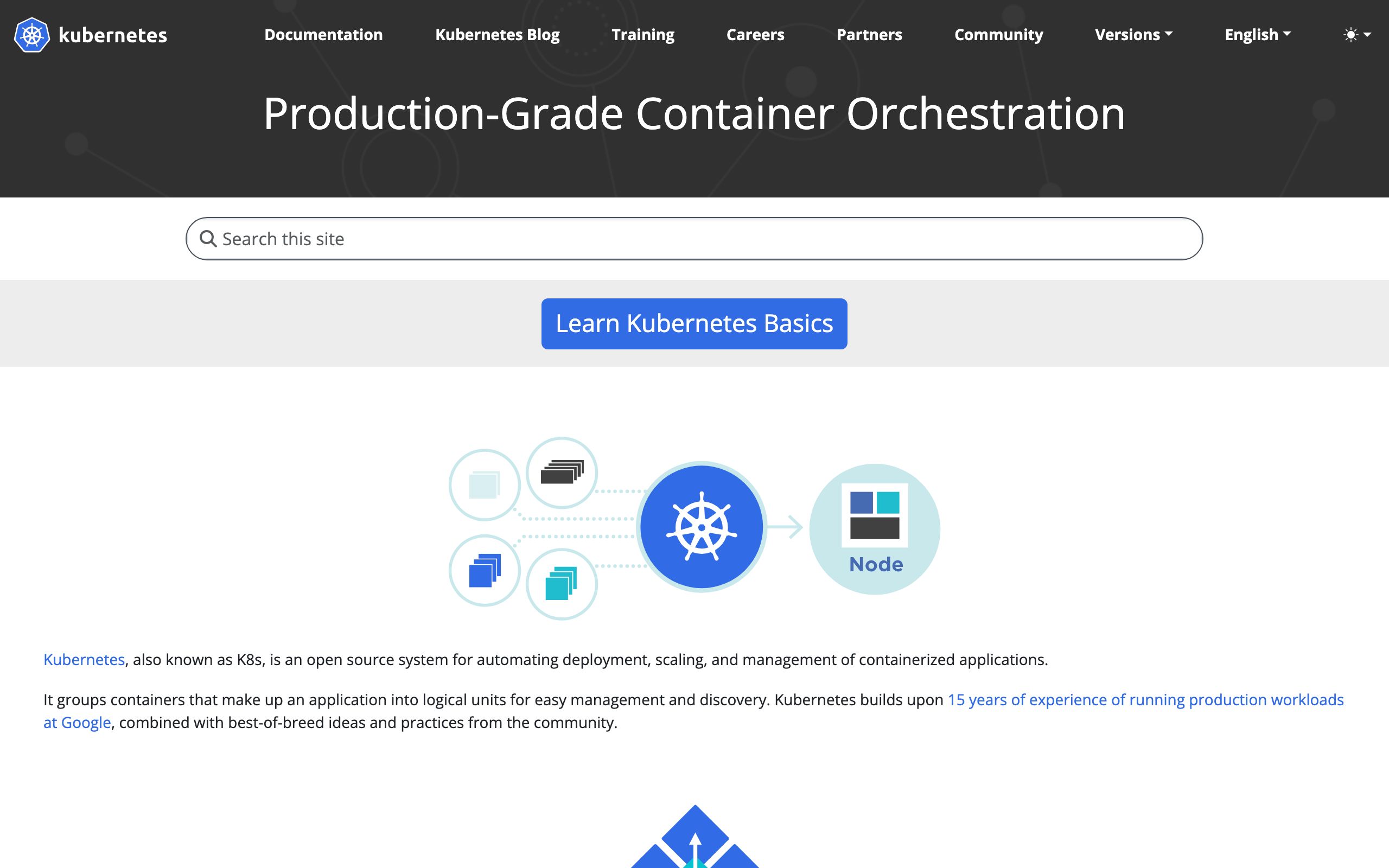Kubernetes screenshot