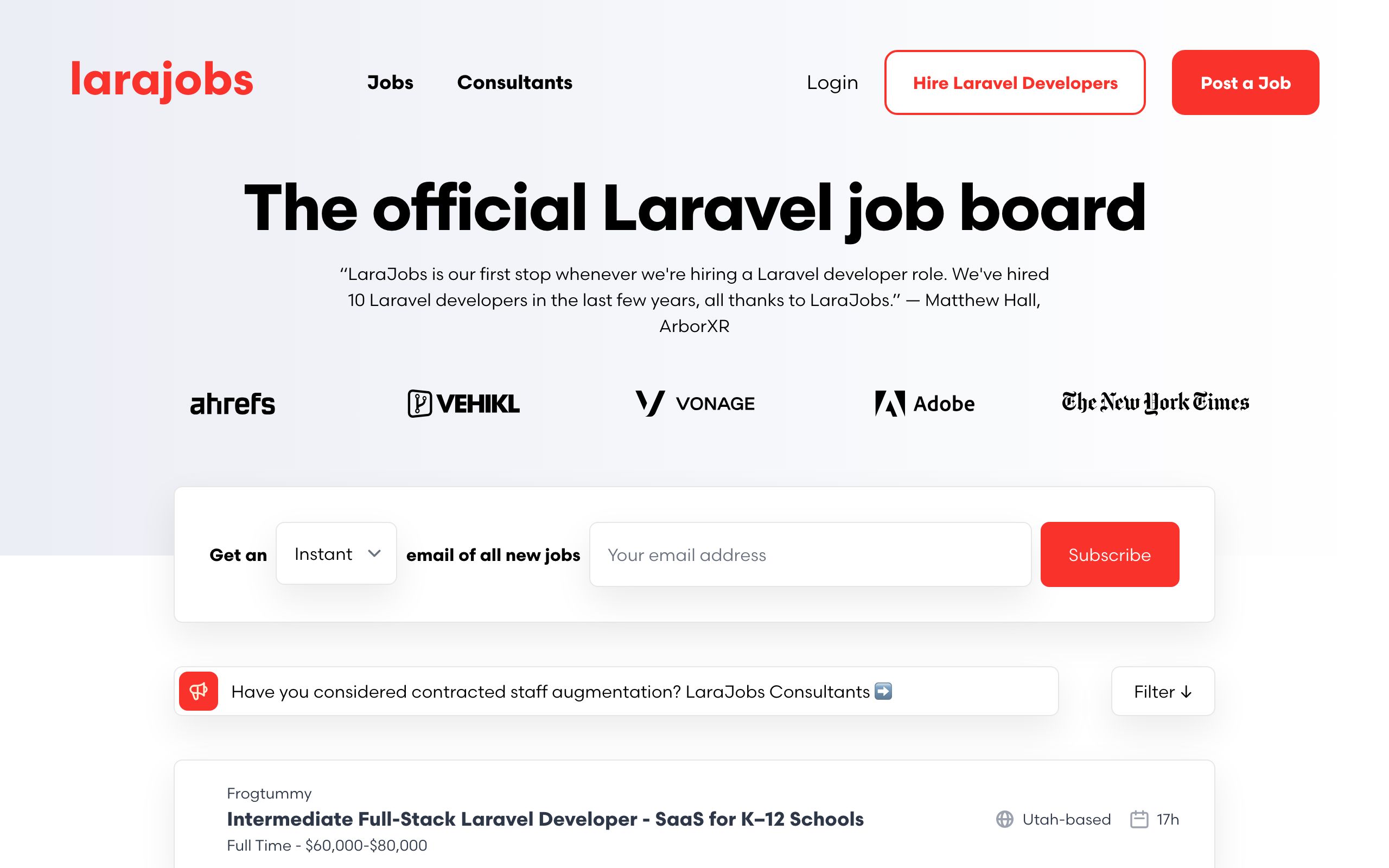 LaraJobs screenshot