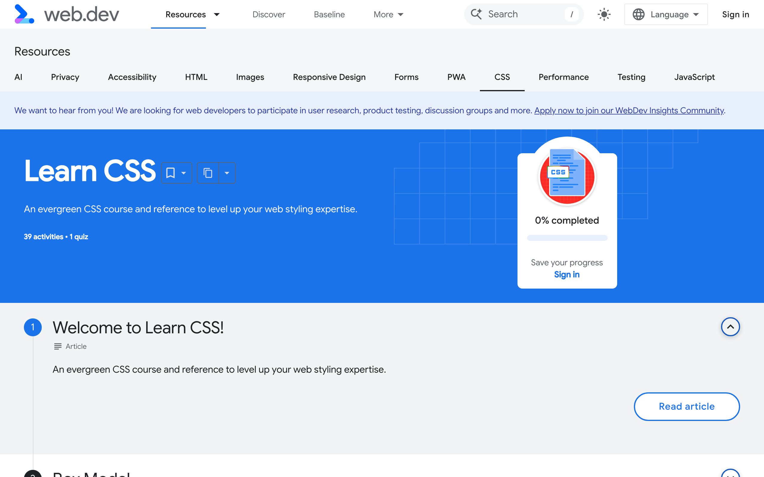 Learn CSS screenshot