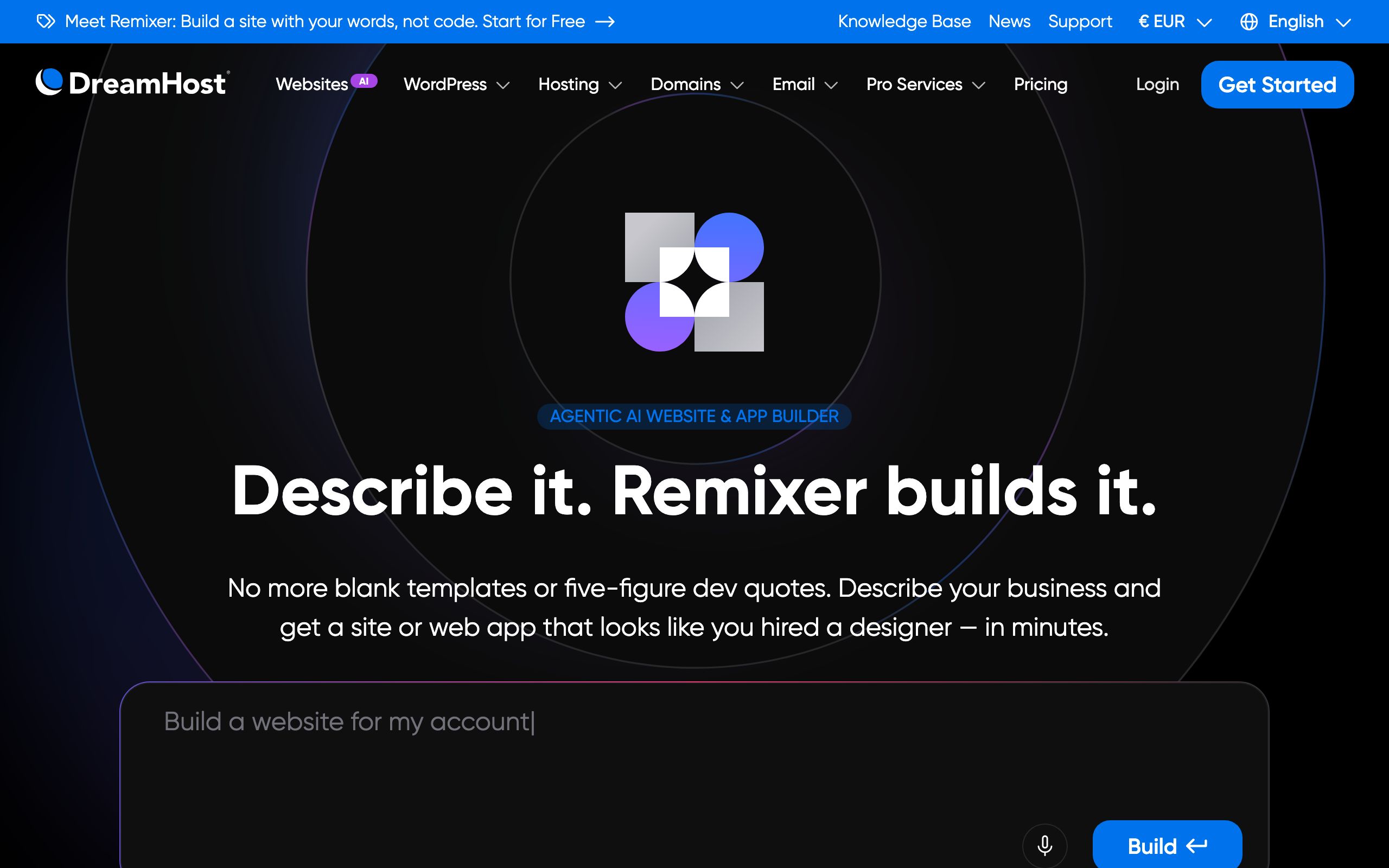 Liftoff Website Builder screenshot