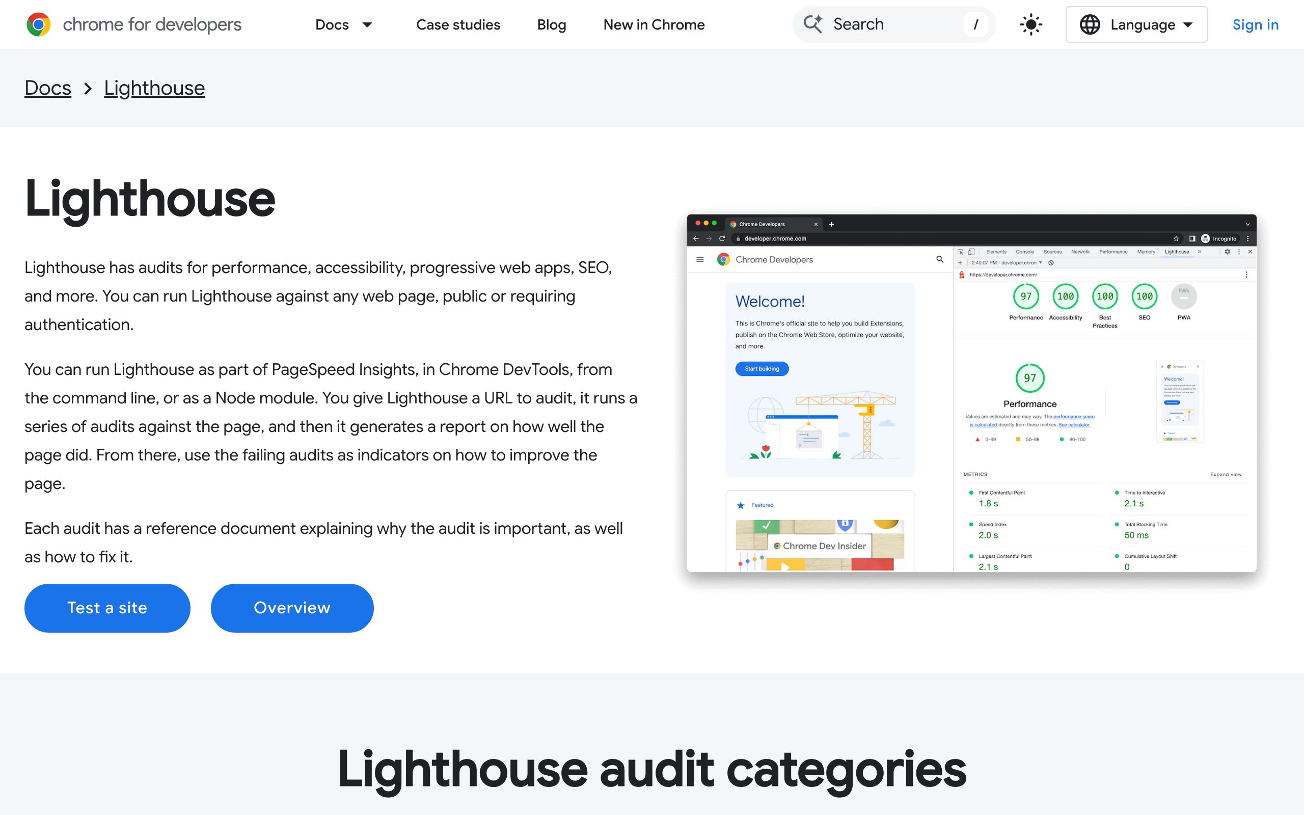Lighthouse screenshot